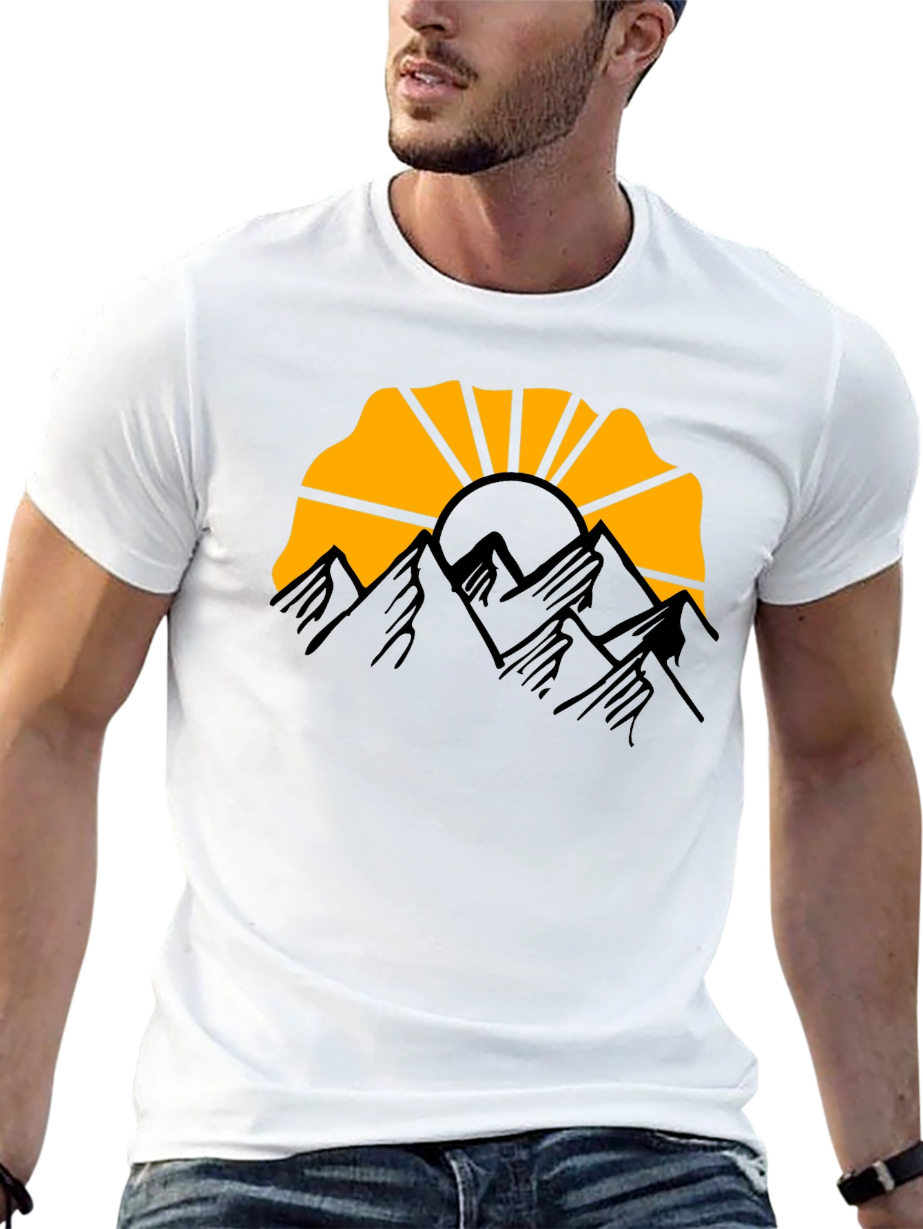 Mountain Sunset Graphic Tee - Black
