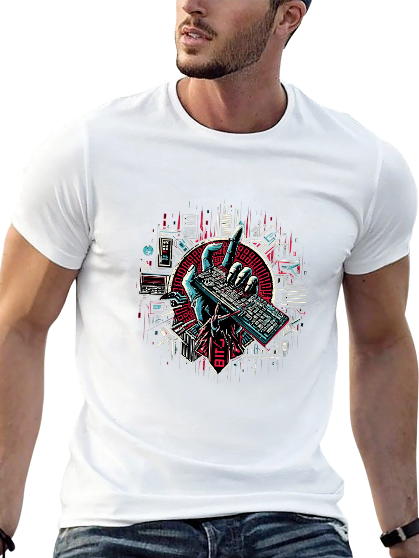 Tech Hand Keyboard Graphic Tee