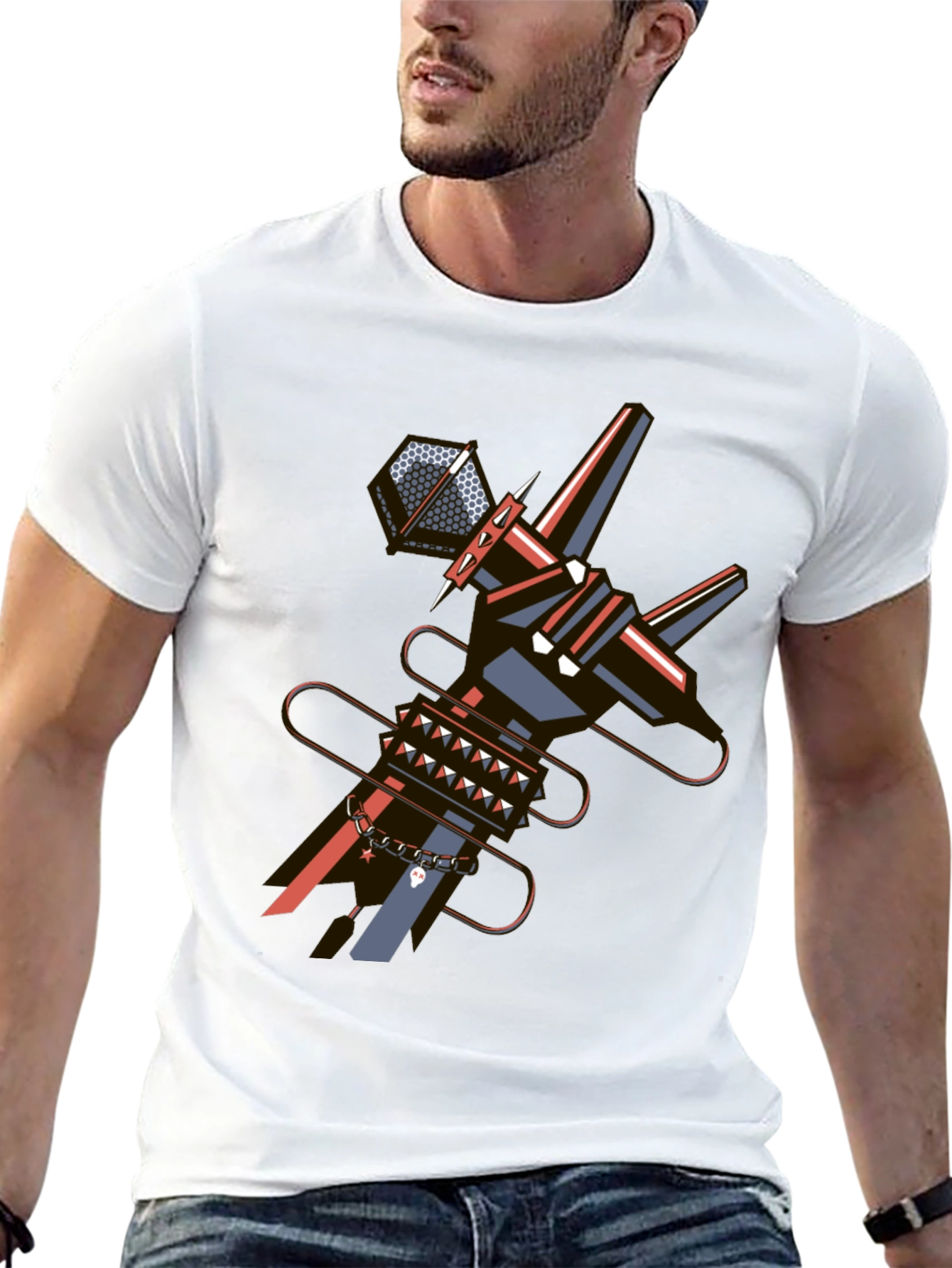 Abstract Punk Graphic Tee - Edgy Style