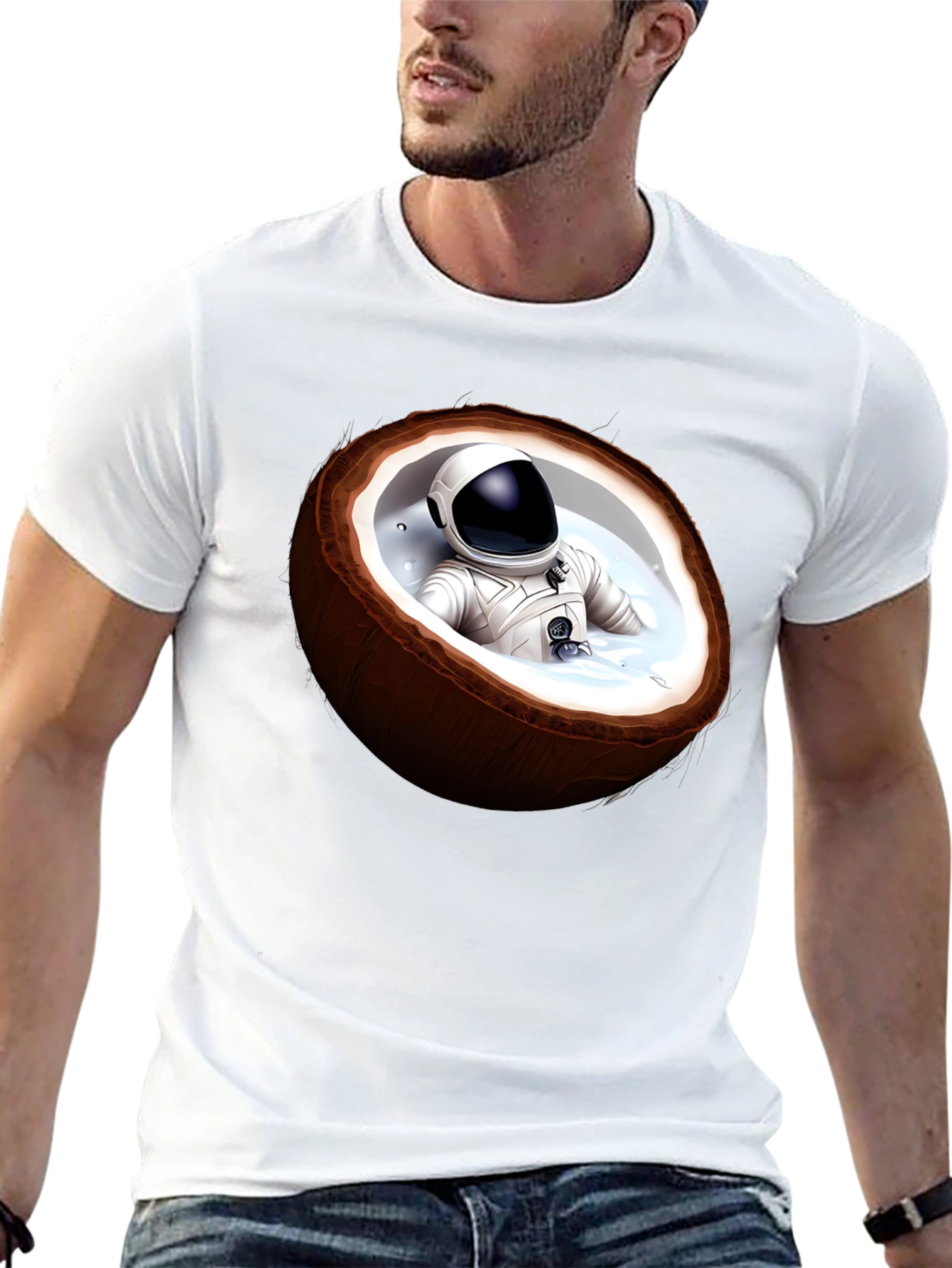Astronaut Coconut Bathing T-Shirt