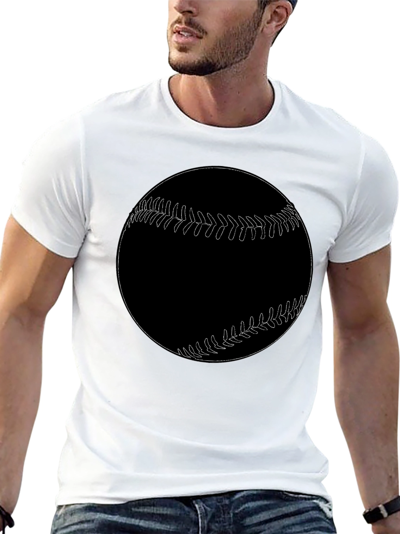Baseball Graphic Tee - Black
