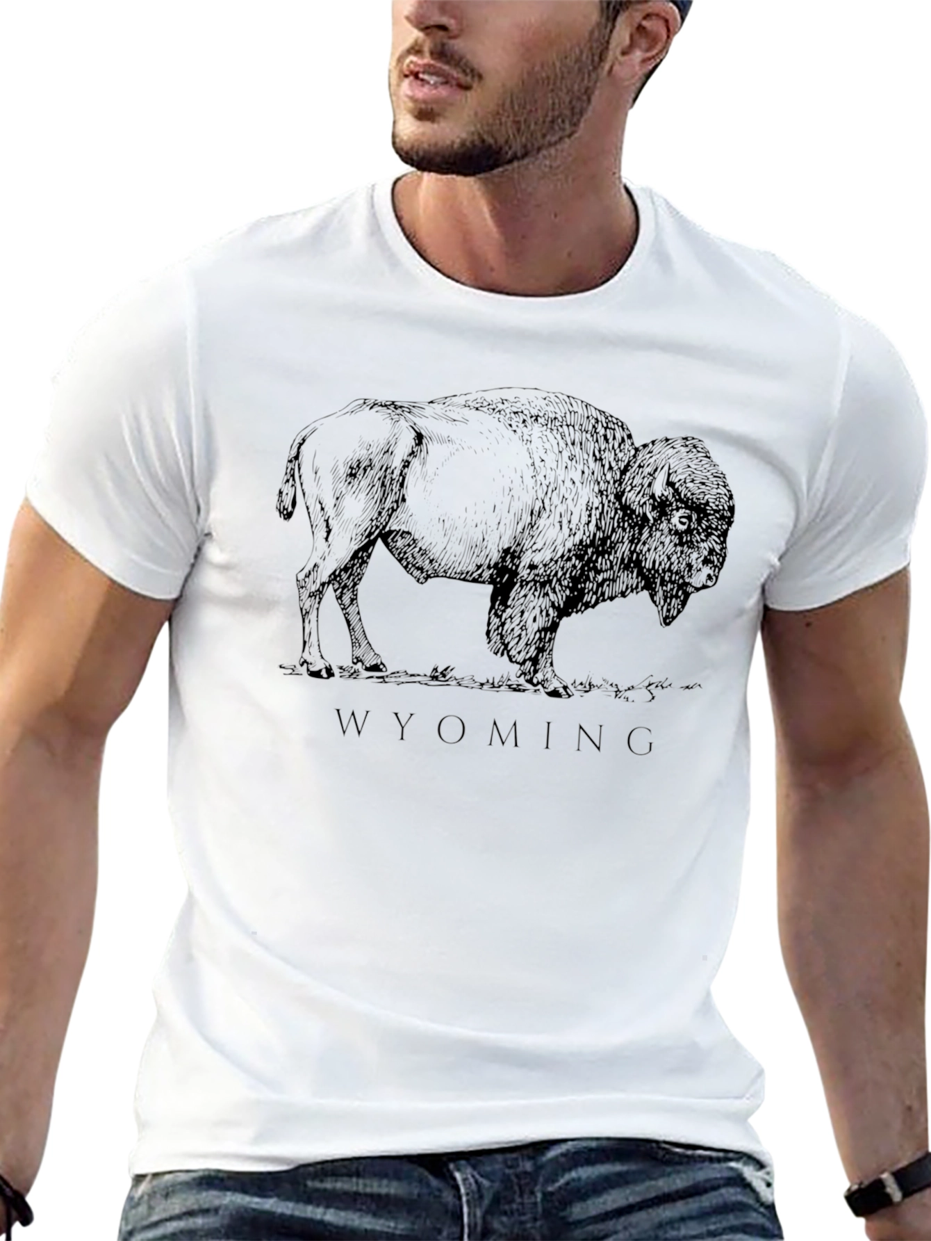 Wyoming Bison Graphic Tee - Black