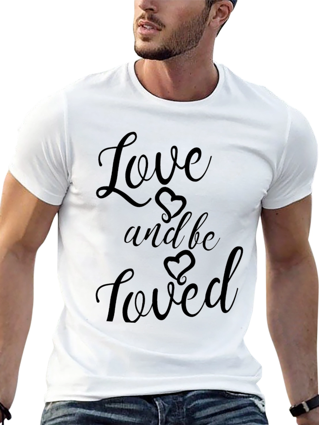 Love and Be Loved Black Graphic Tee Shirt