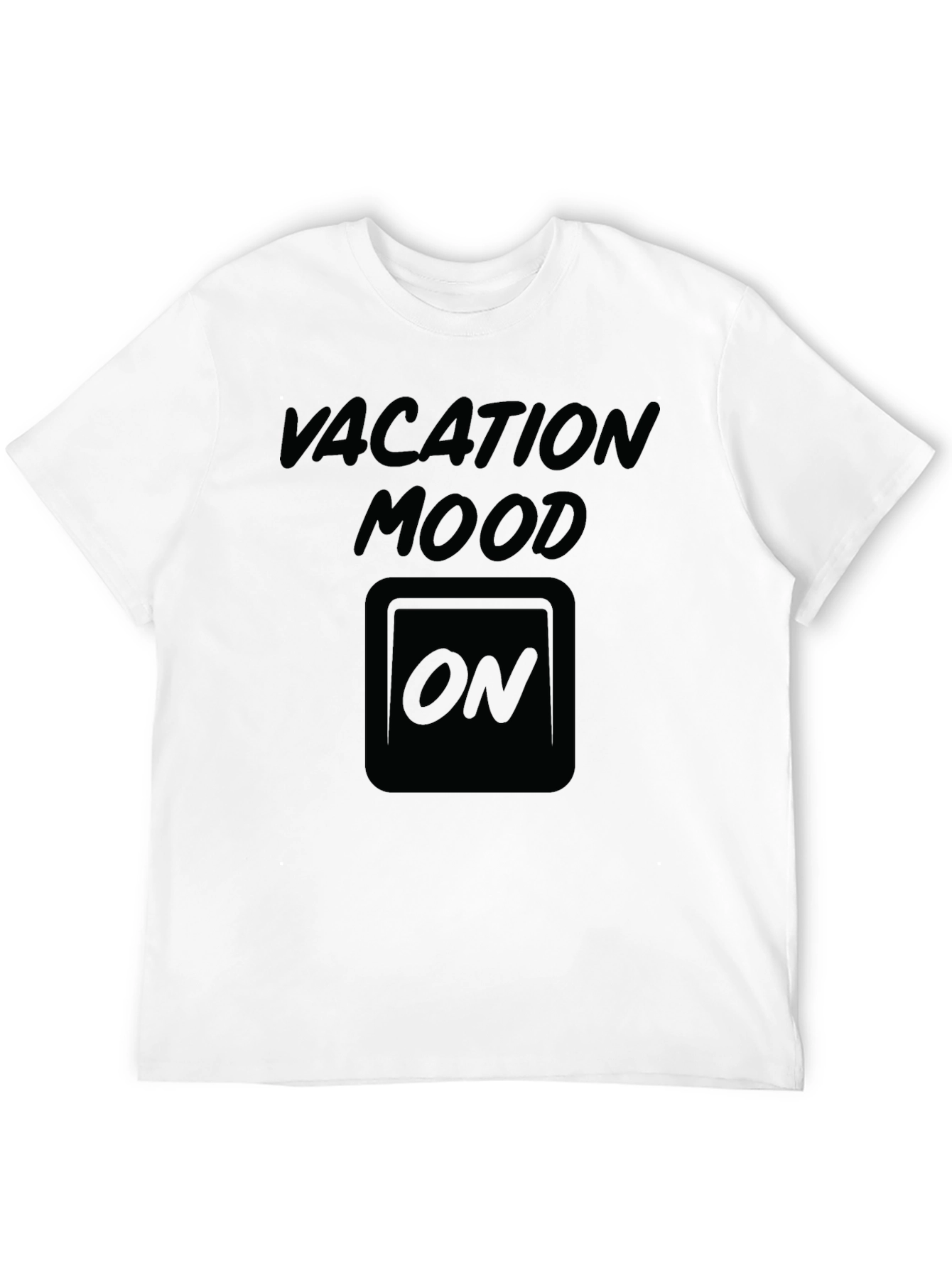 Vacation Mood On T-Shirt - Stylish Black Tee