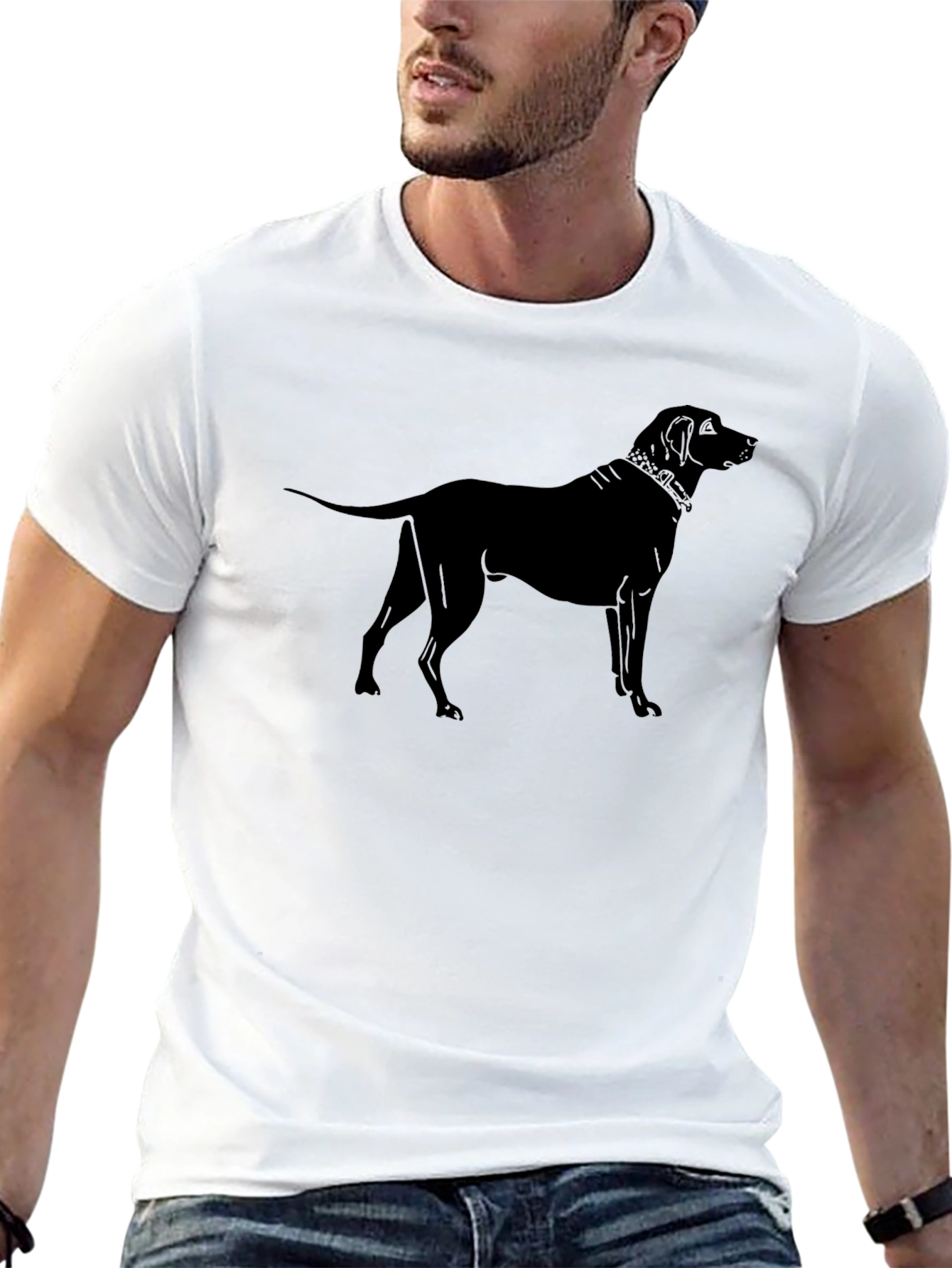 Black Dog Graphic Tee - Modern Style