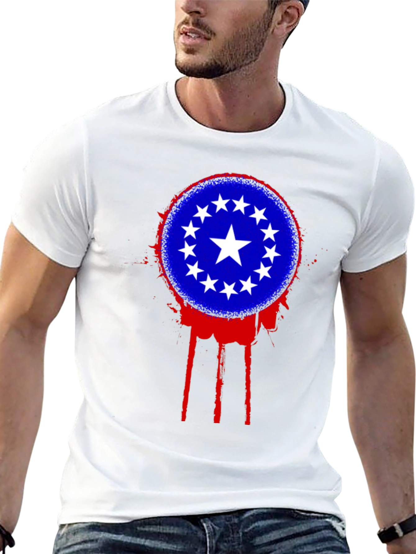 Stars Circle T-Shirt - Black