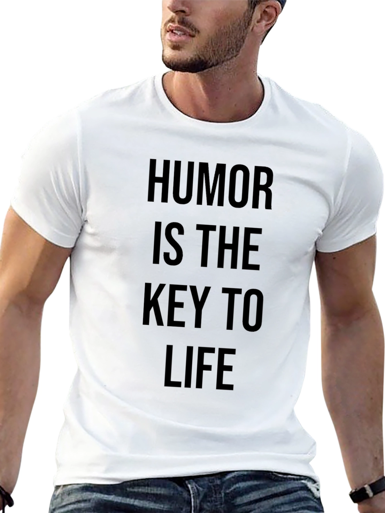 Humor Is The Key To Life Black T-Shirt