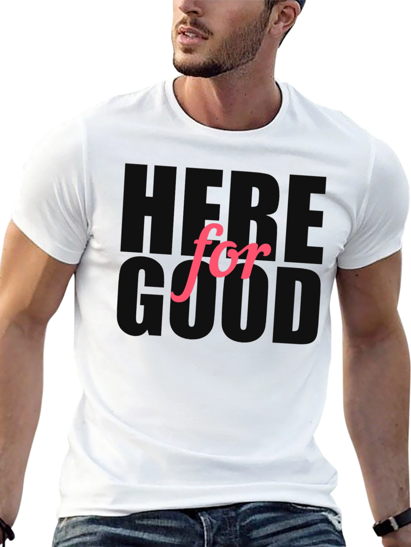 Here For Good Black Graphic Tee