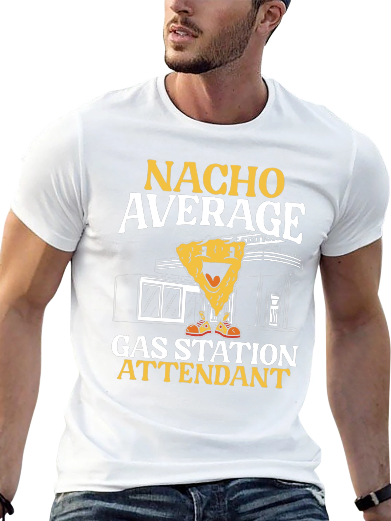 Nacho Average Gas Station Attendant Black T-Shirt
