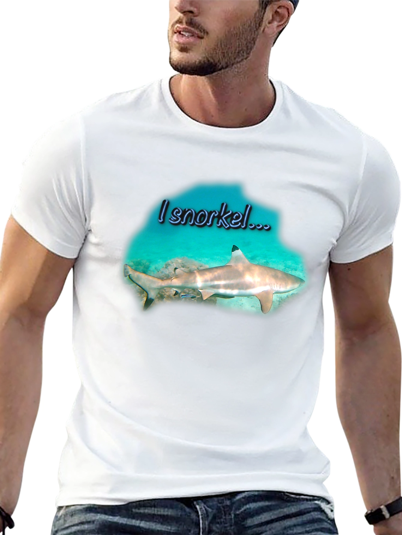 I Snorkel Shark Black T-Shirt