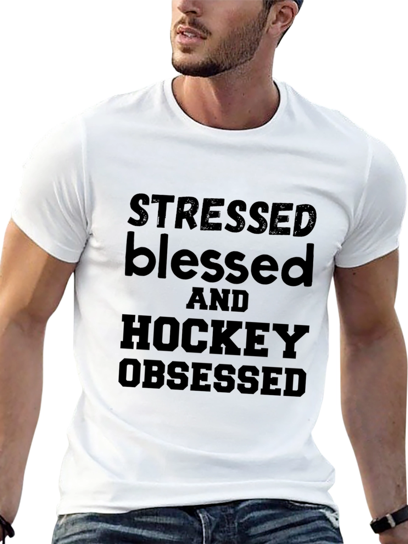 Stressed Blessed & Hockey Obsessed Tee