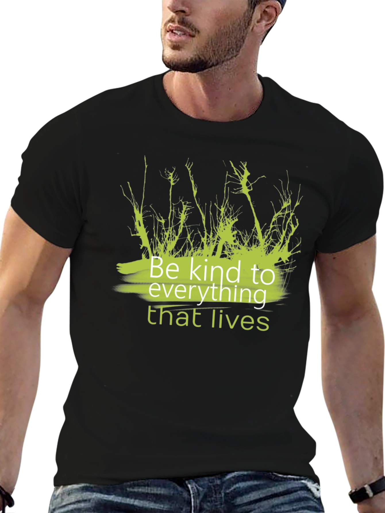Kindness T-Shirt - Black Tee with Green Graphic