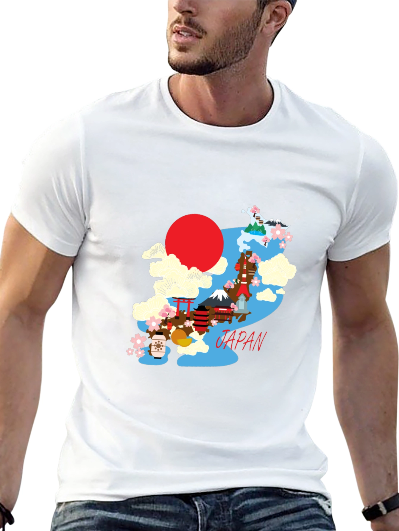 Japan Graphic T-Shirt - Black Crew Neck Tee