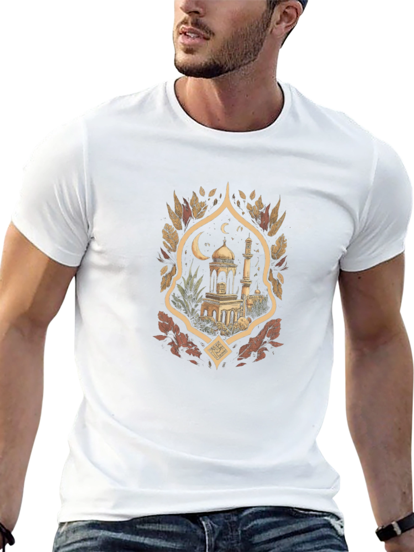 Eid Mubarak Mosque Graphic T-Shirt