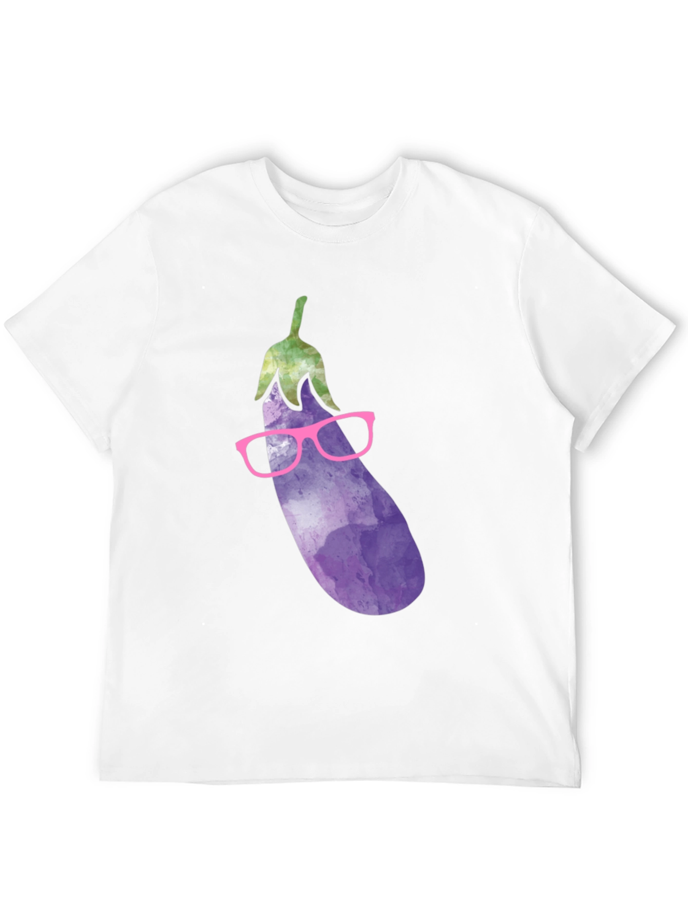 Eggplant with Glasses Graphic T-Shirt