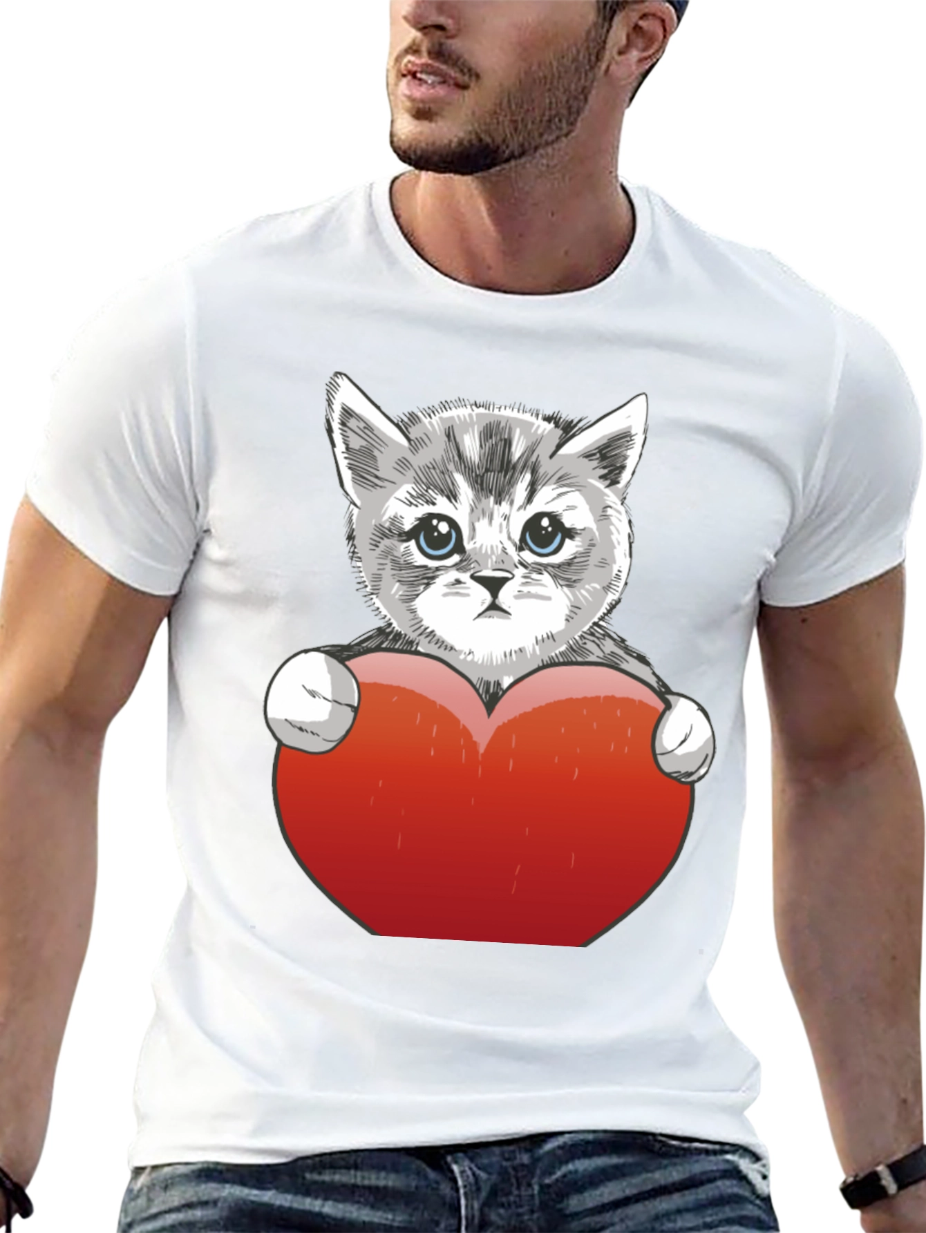 Cute Kitten Heart T-Shirt - Perfect Gift!