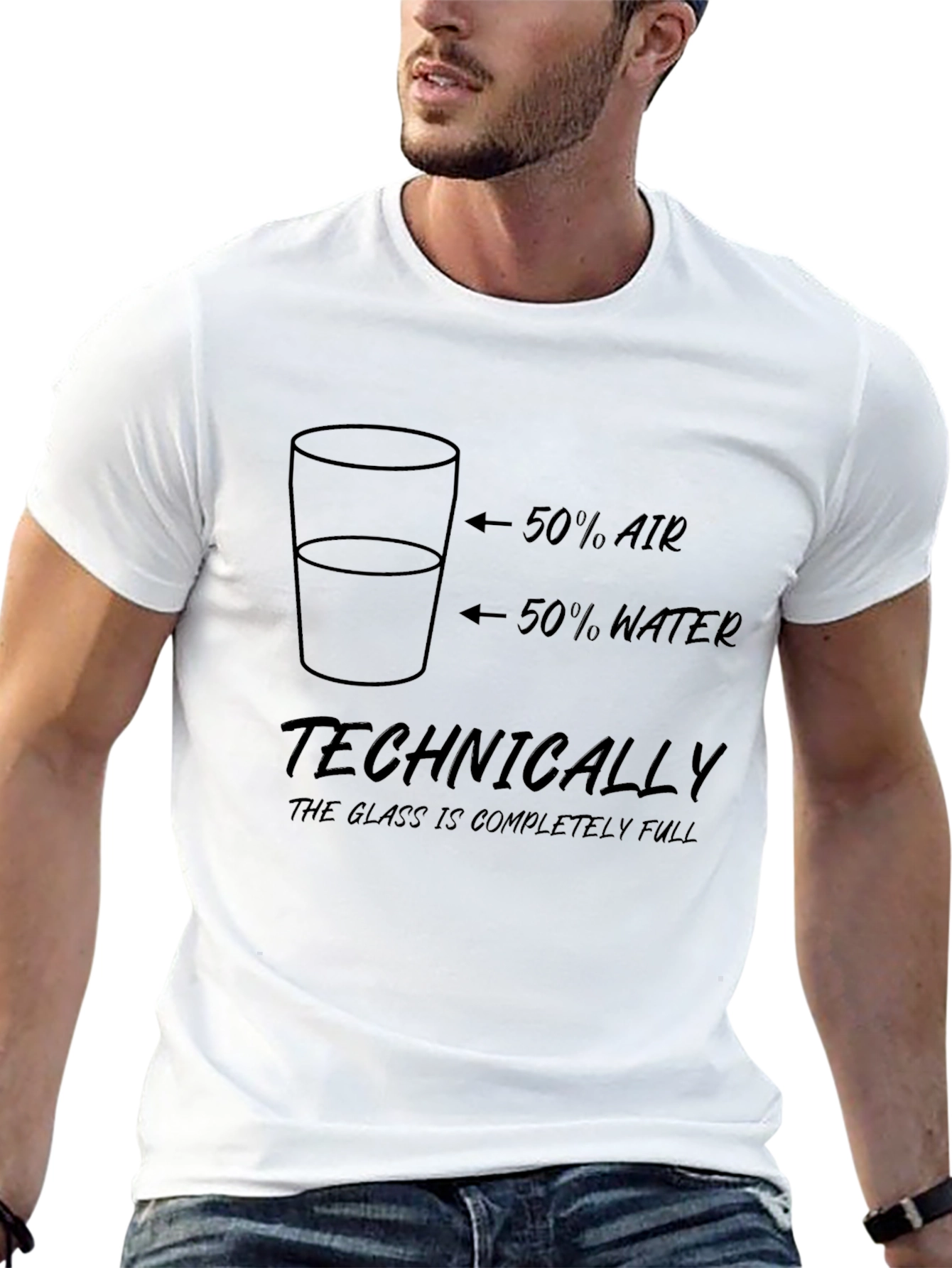 Technically Full Glass T-Shirt - Funny Science Tee