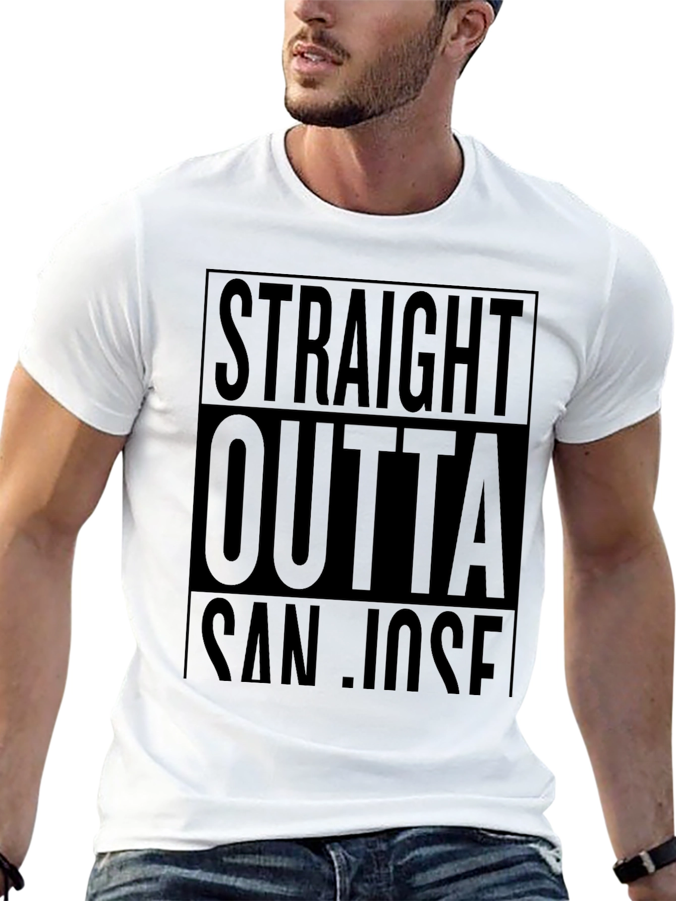 Straight Outta San Jose Black T-Shirt