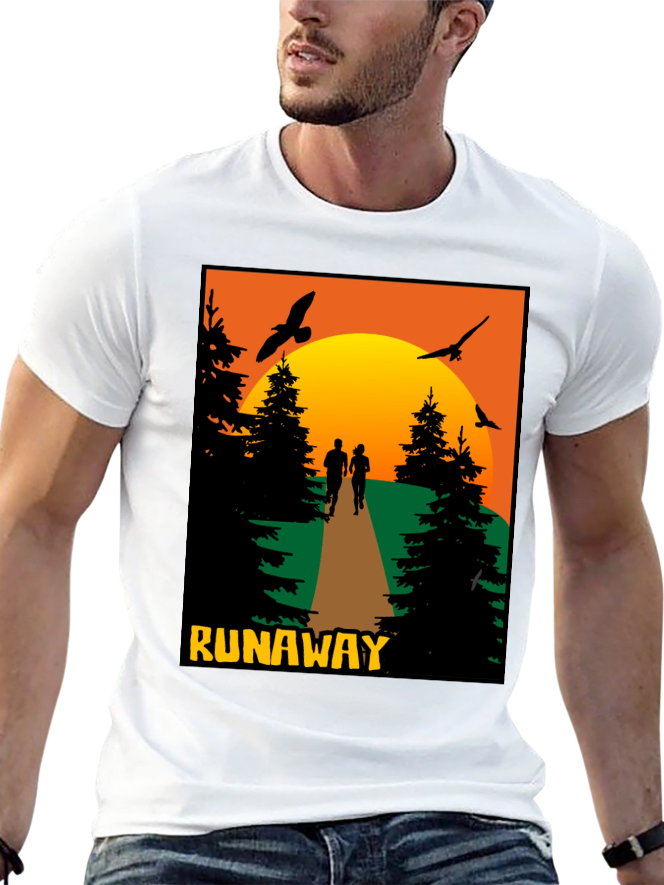 Runaway Sunset Graphic Tee - Nature Adventure Shirt