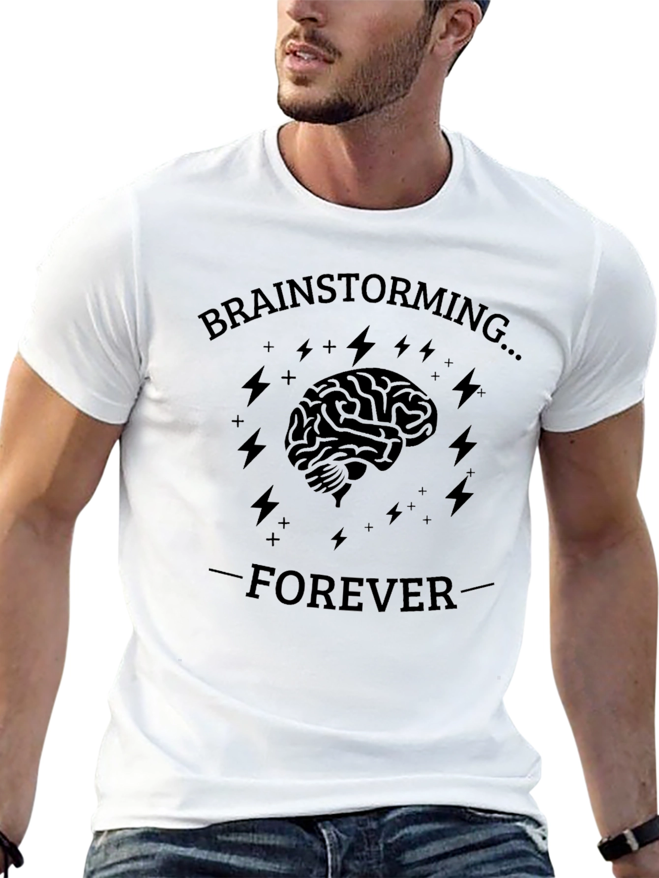 Brainstorming Forever Graphic Tee - Black