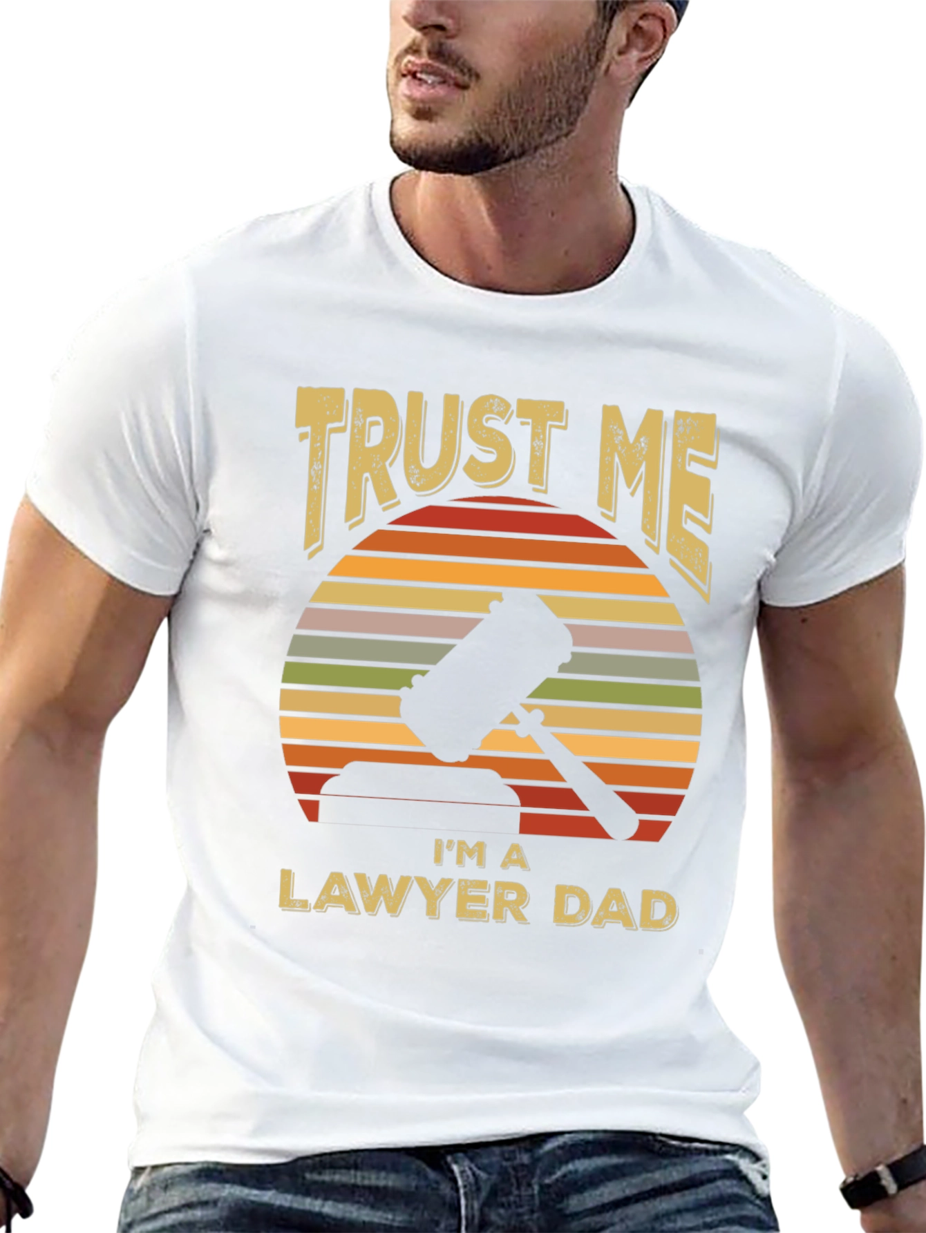 Trust Me Lawyer Dad T-Shirt Retro Sunset Design
