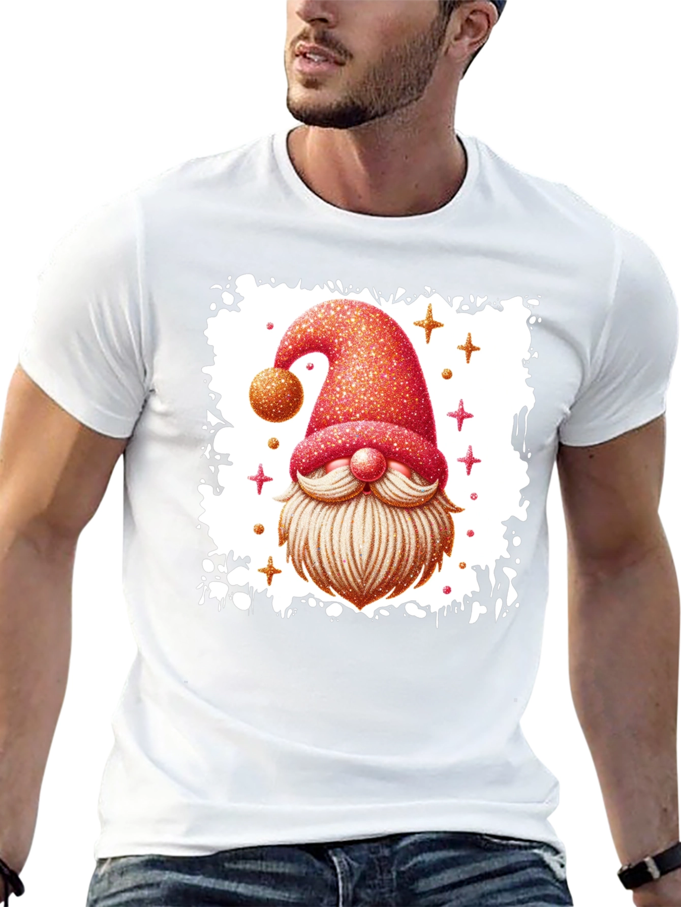 Festive Gnome Graphic Tee - Black