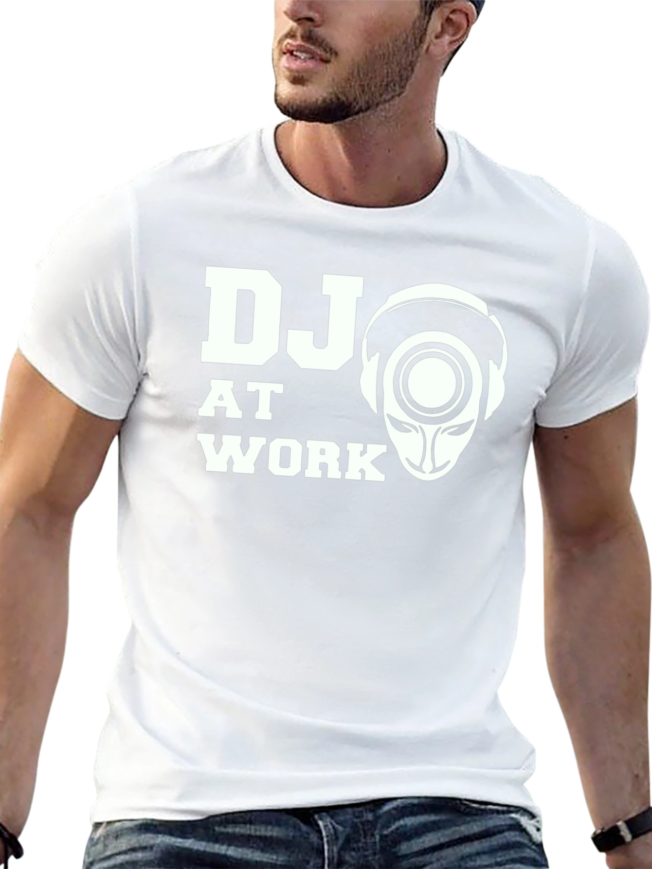 DJ at Work Graphic Print Black T-Shirt