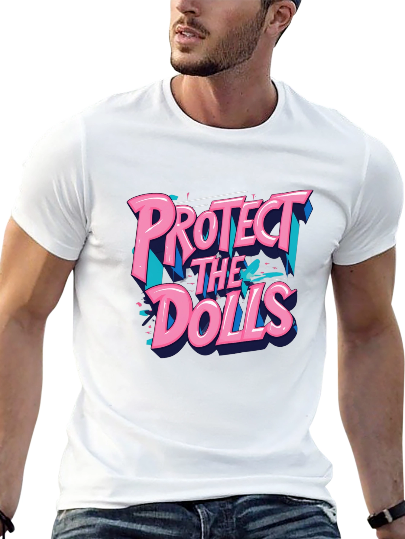 Protect The Dolls Graphic T-Shirt - Black