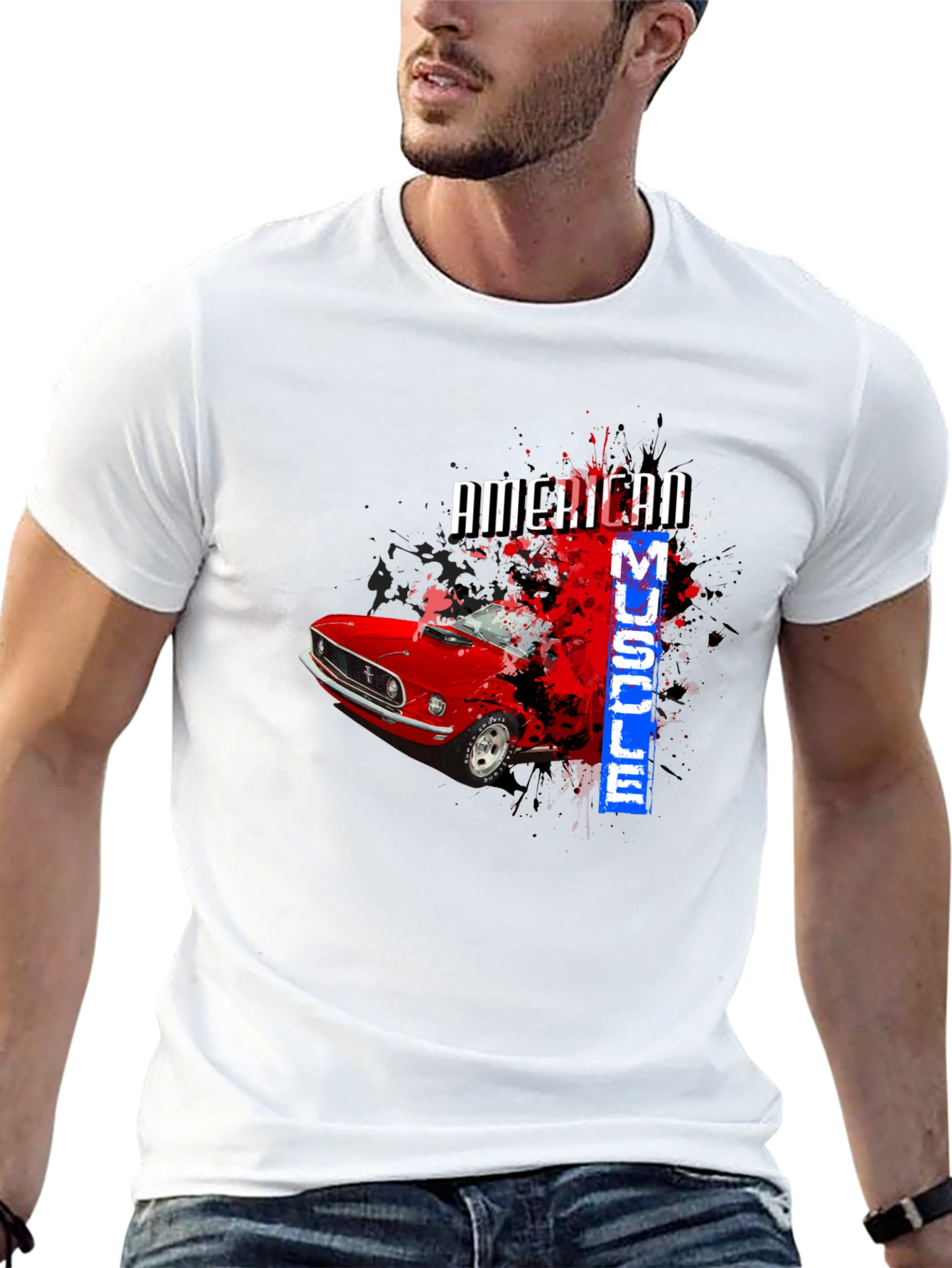 American Muscle Car Graphic T-Shirt - Black