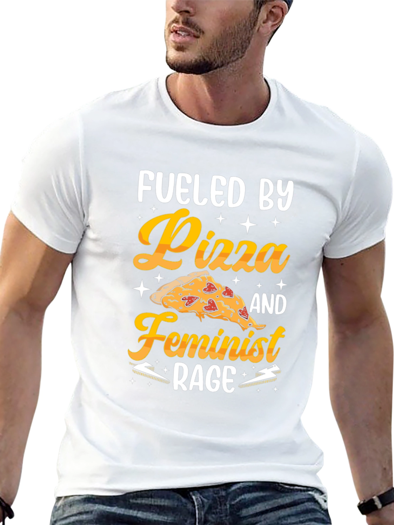 Fueled By Pizza & Feminist Rage Graphic T-Shirt