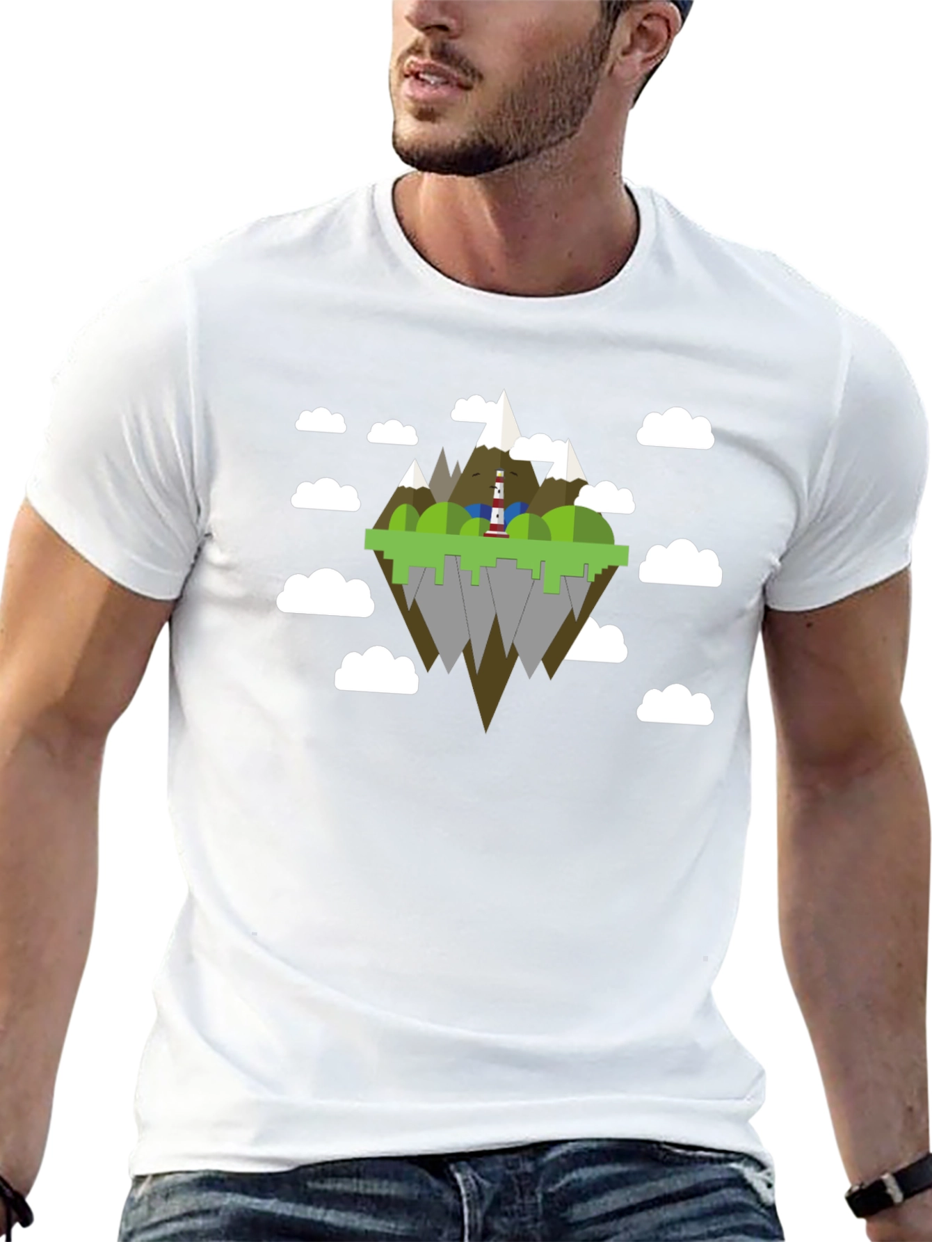 Floating Island Graphic T-Shirt - Black Tee