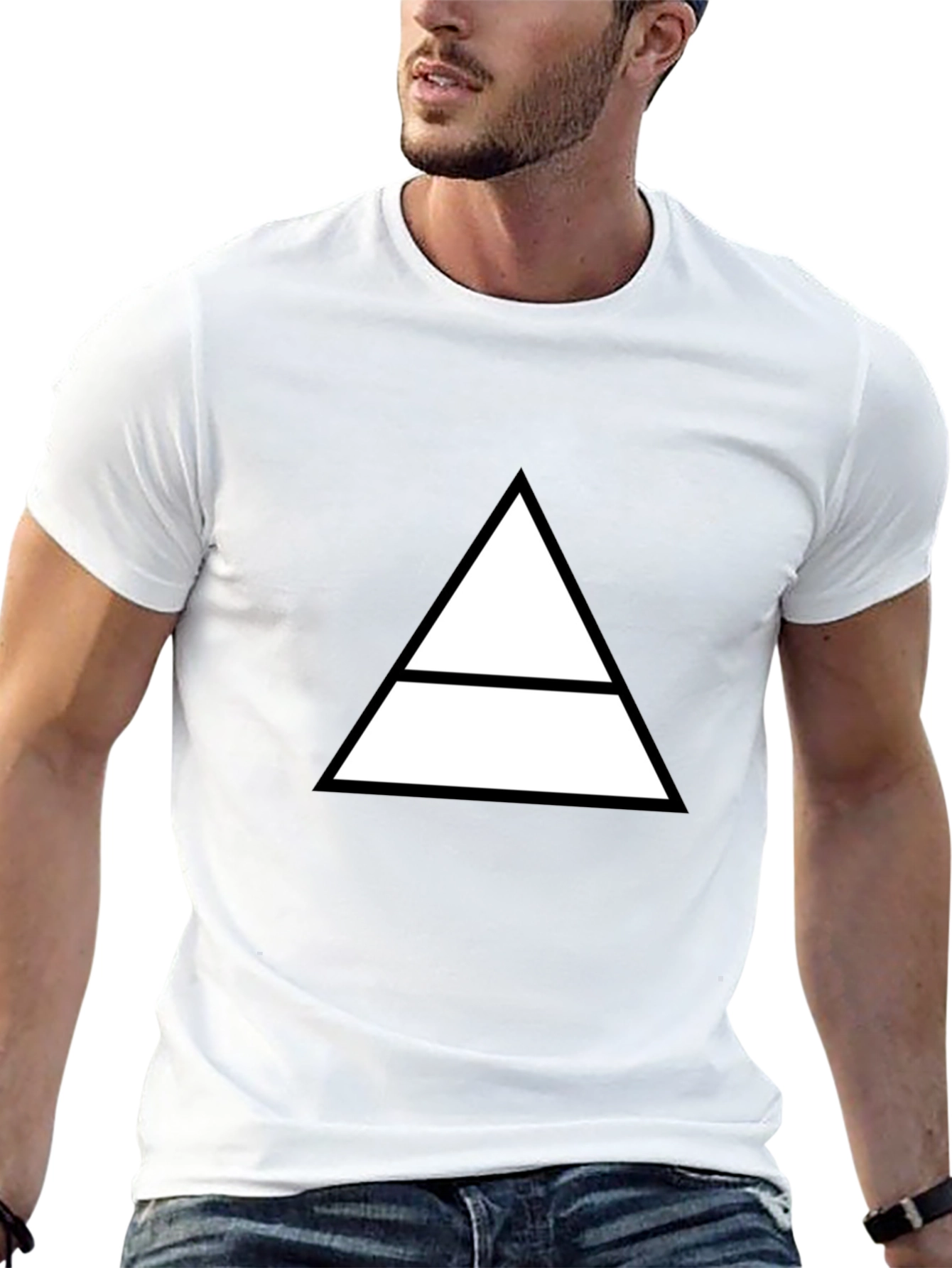 Geometric Graphic Tee - Minimalist Triangle Design