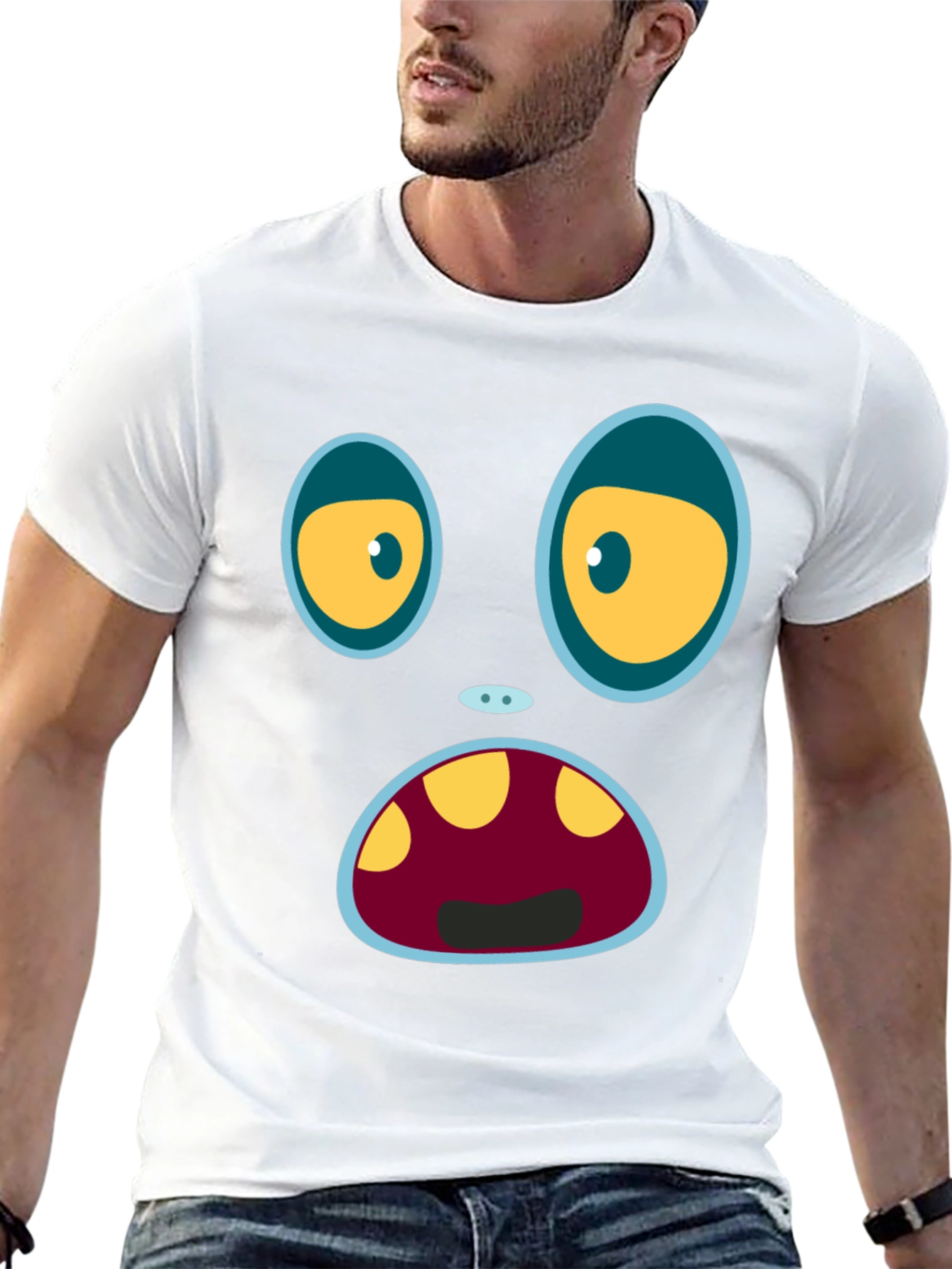 Monster Face Graphic T-Shirt | Unique Fun Design