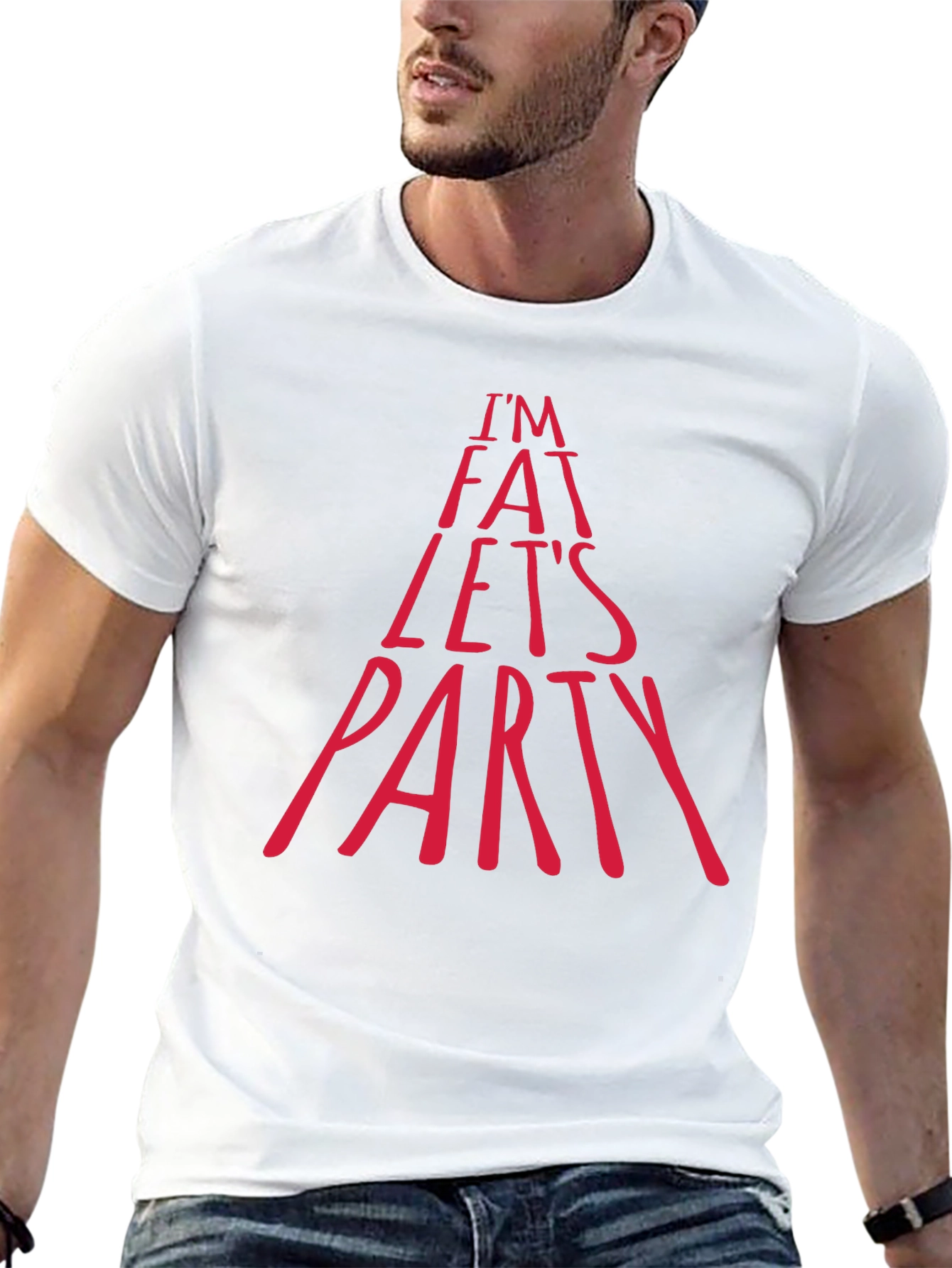 Im Fat Lets Party Graphic Tee - Black