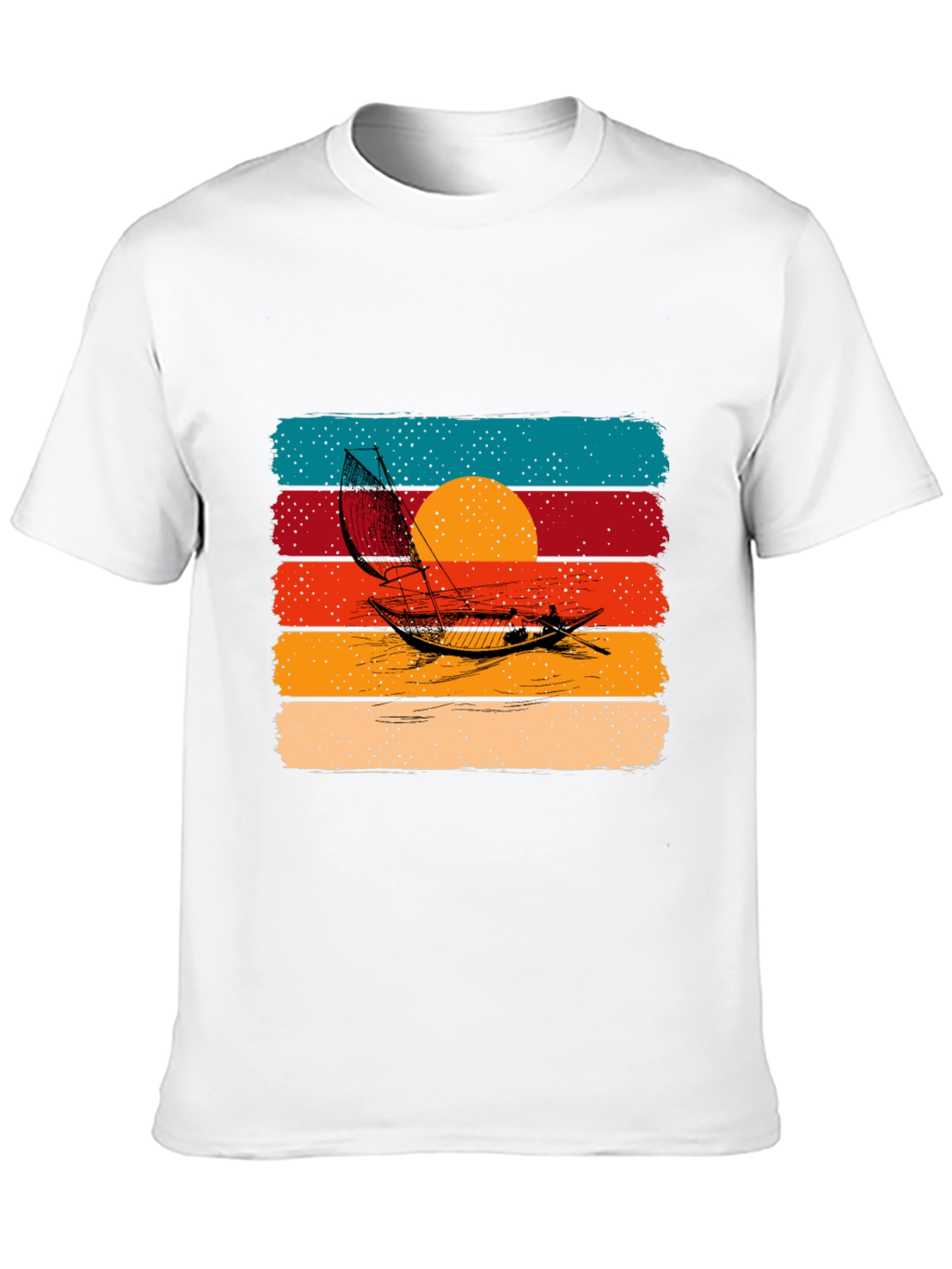 Retro Sunset Sailboat Graphic Tee