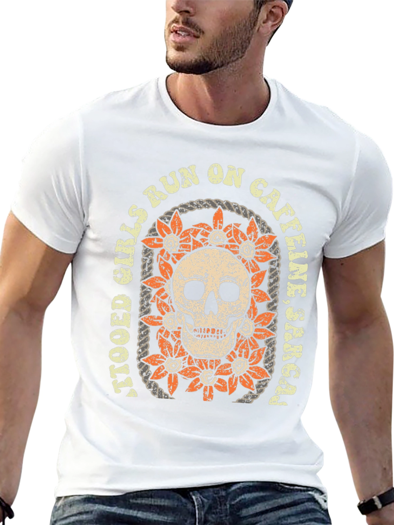 Tattooed Girls Skull Graphic T-Shirt