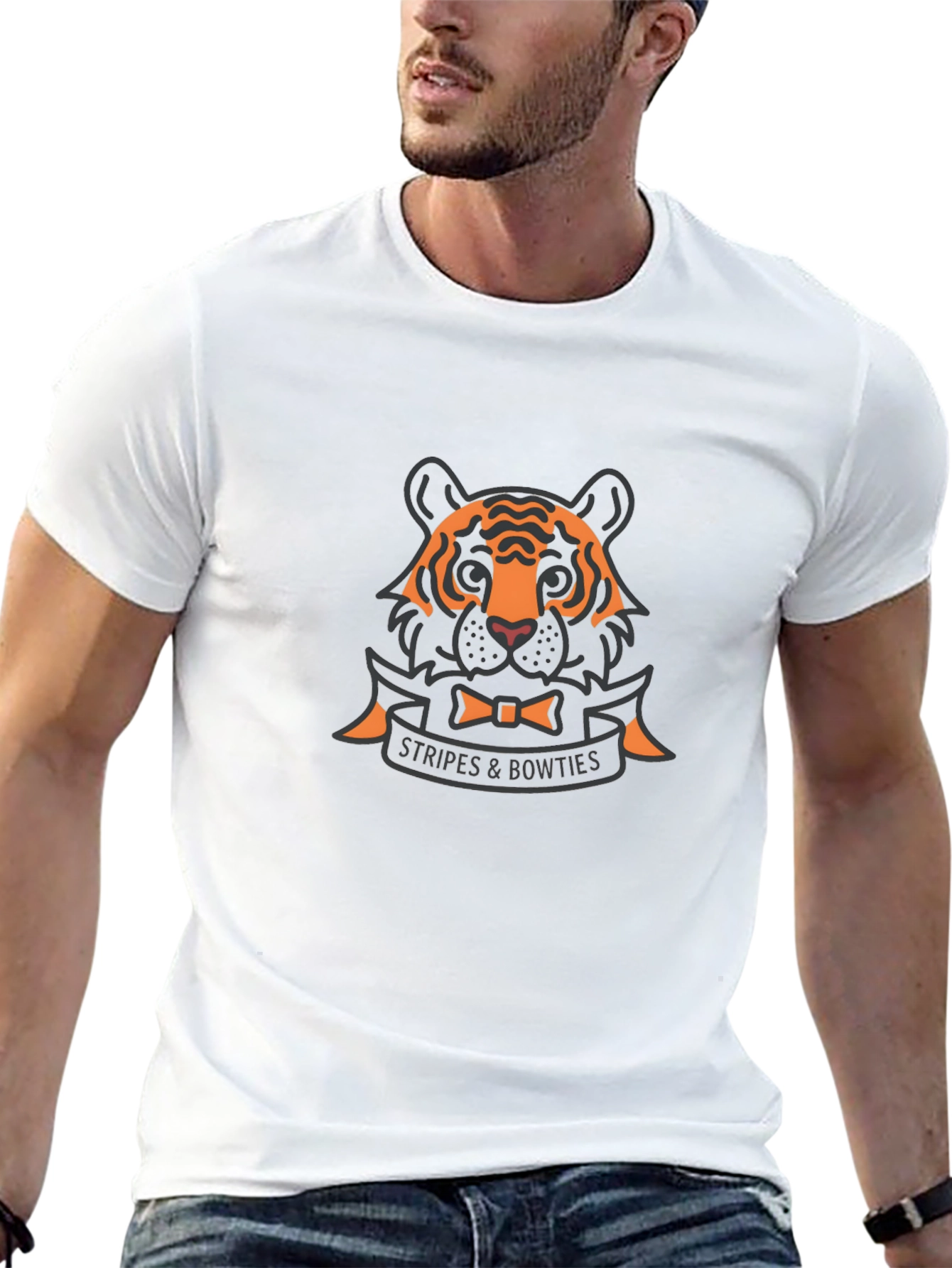 Stripes & Bowties Tiger Graphic T-Shirt - Black