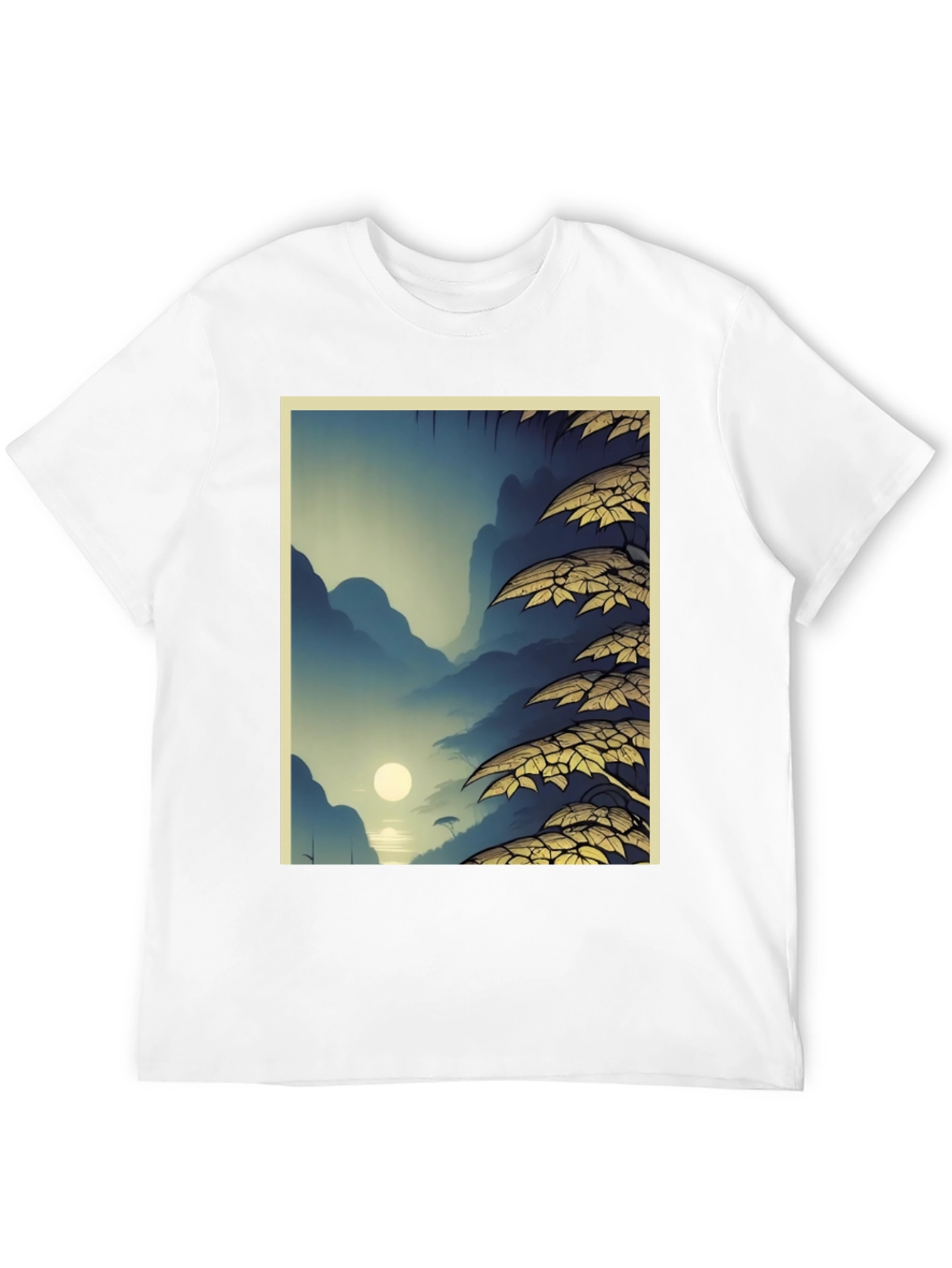 Nature Graphic Print Black T-Shirt