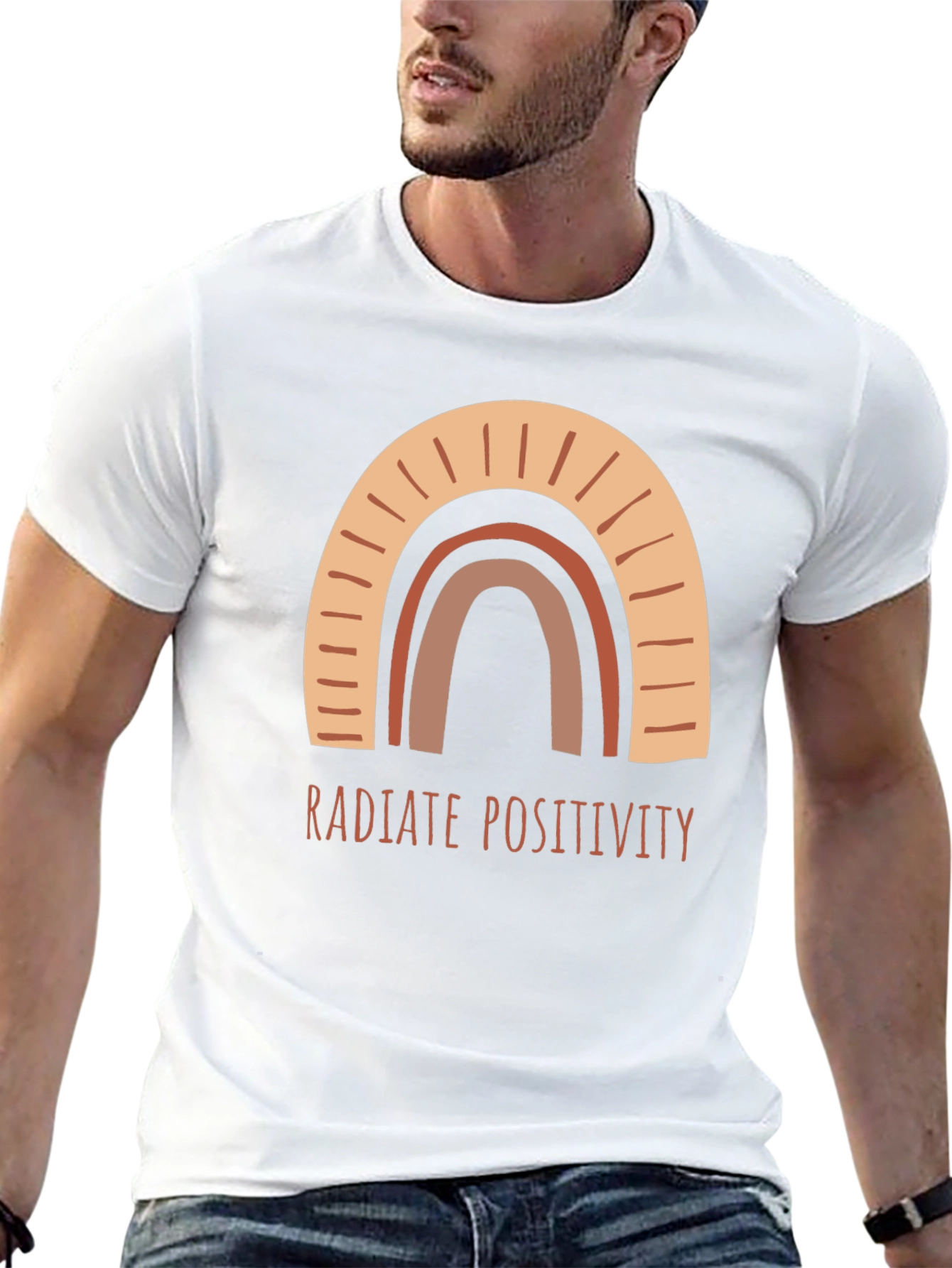 Radiate Positivity Rainbow Graphic Tee - Unisex