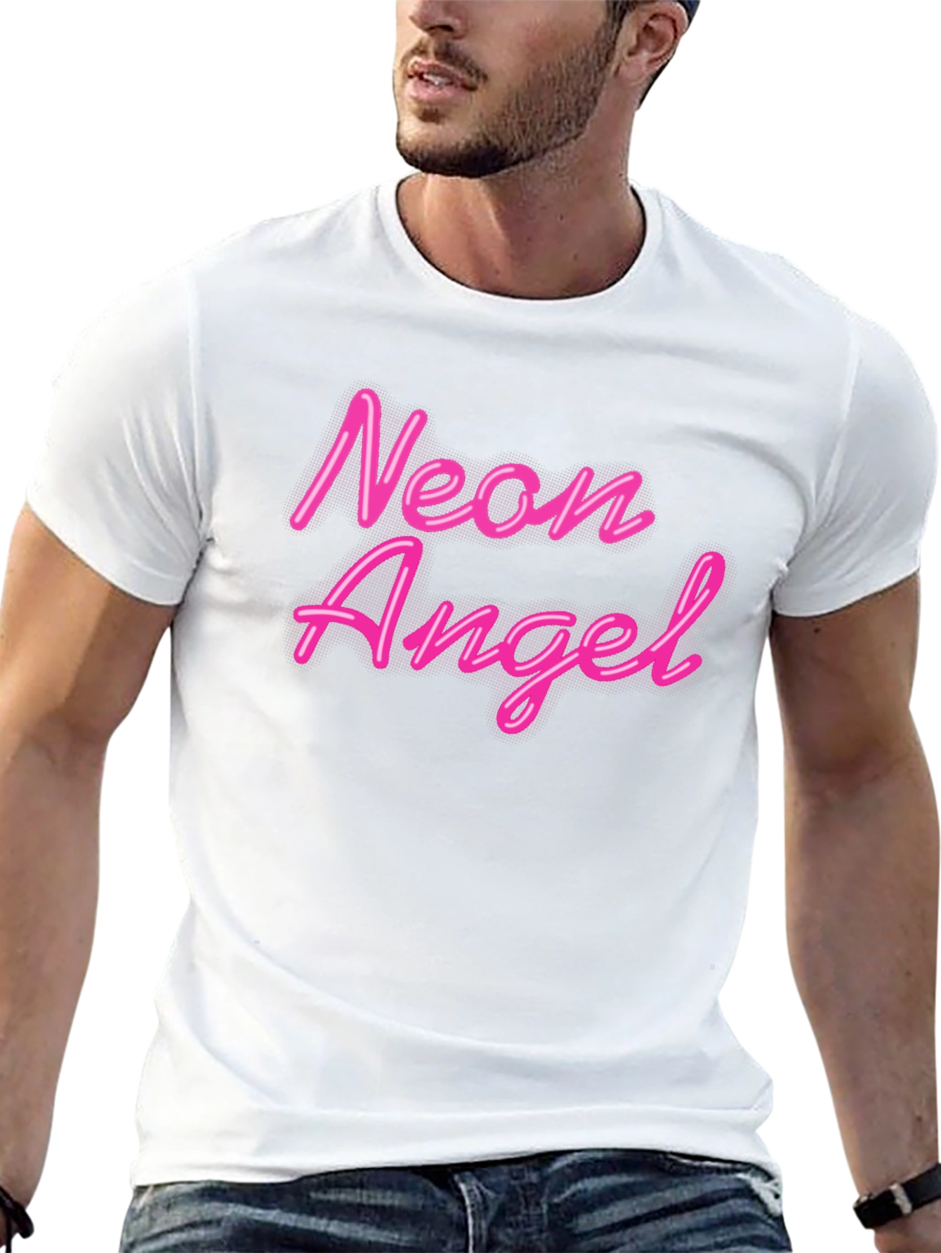Neon Angel Black T-Shirt