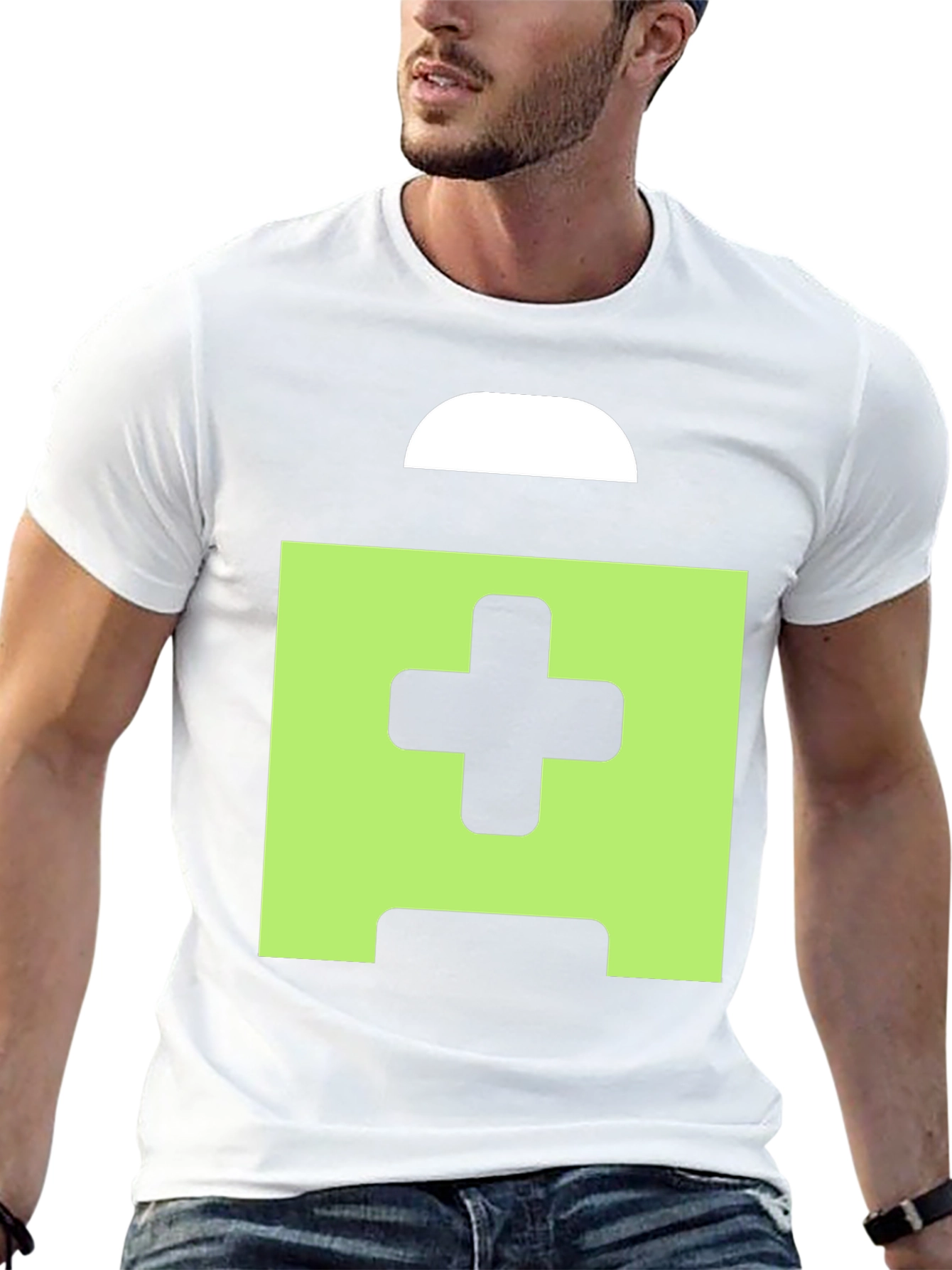 Pixelated Cross Graphic Black Tee Shirt