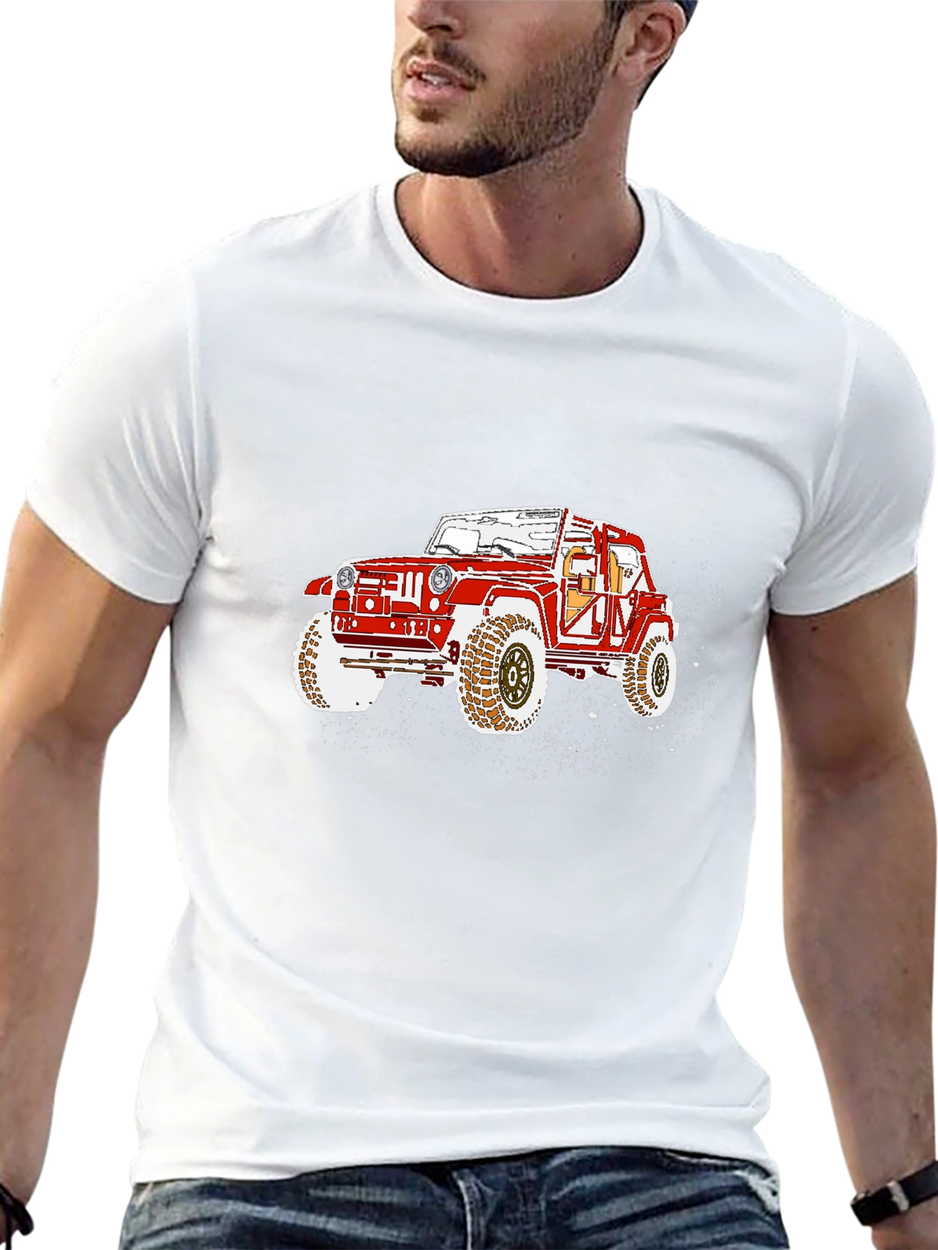 Off-Road Jeep Graphic Tee - Black Casual T-Shirt