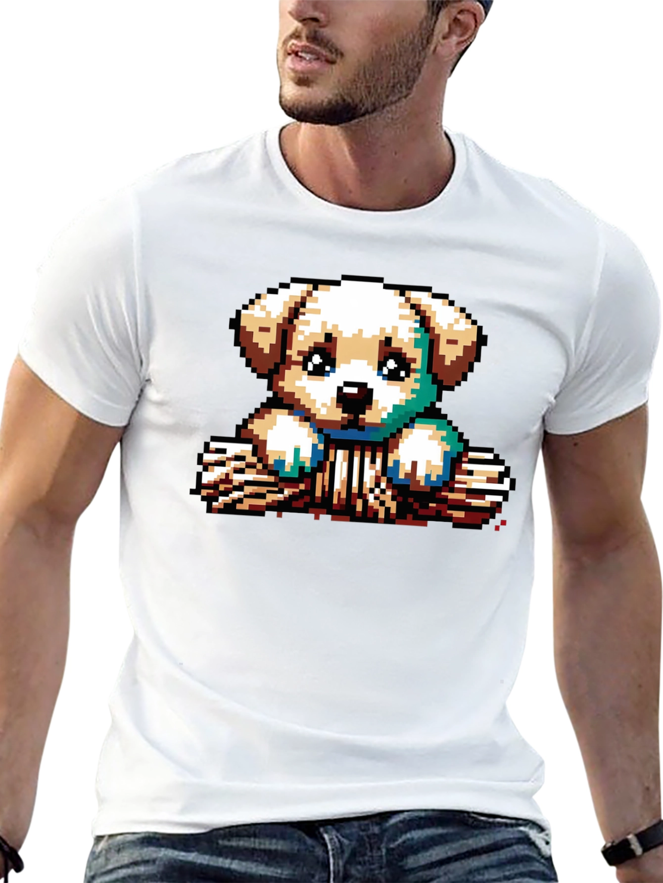 Pixel Puppy T-Shirt - Cute 8-Bit Dog Tee