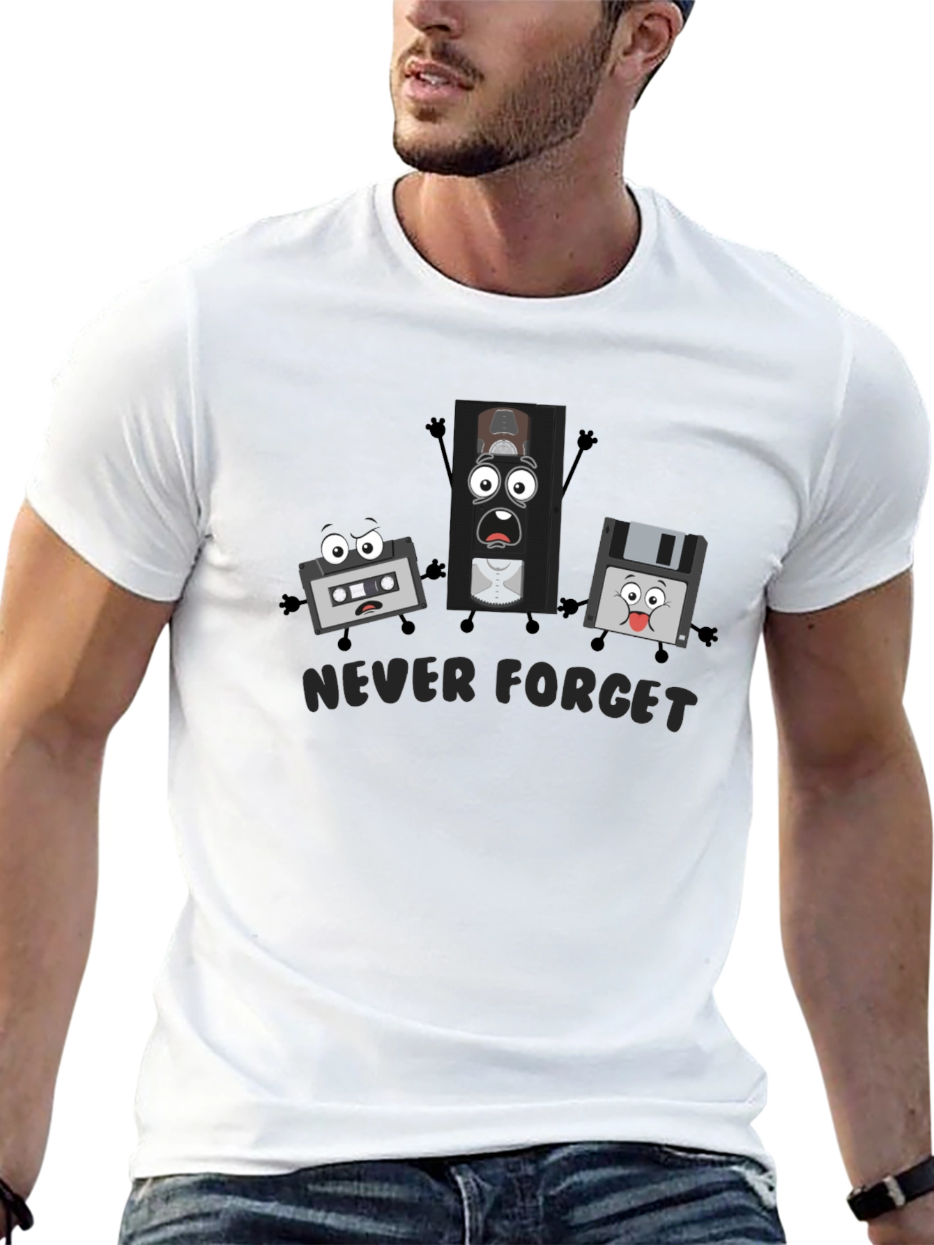 Never Forget Retro Tech T-Shirt