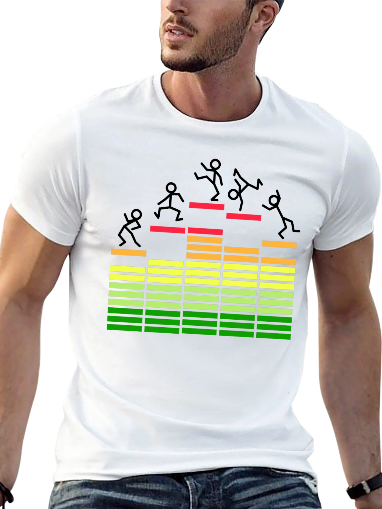 Equalizer Stick Figure Black T-Shirt