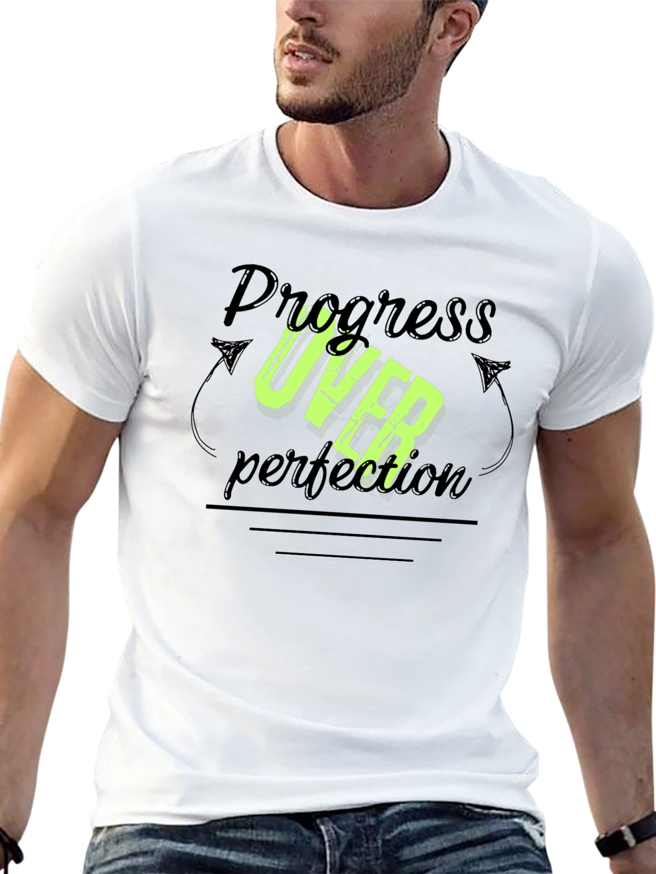 Progress Over Perfection Black T-Shirt