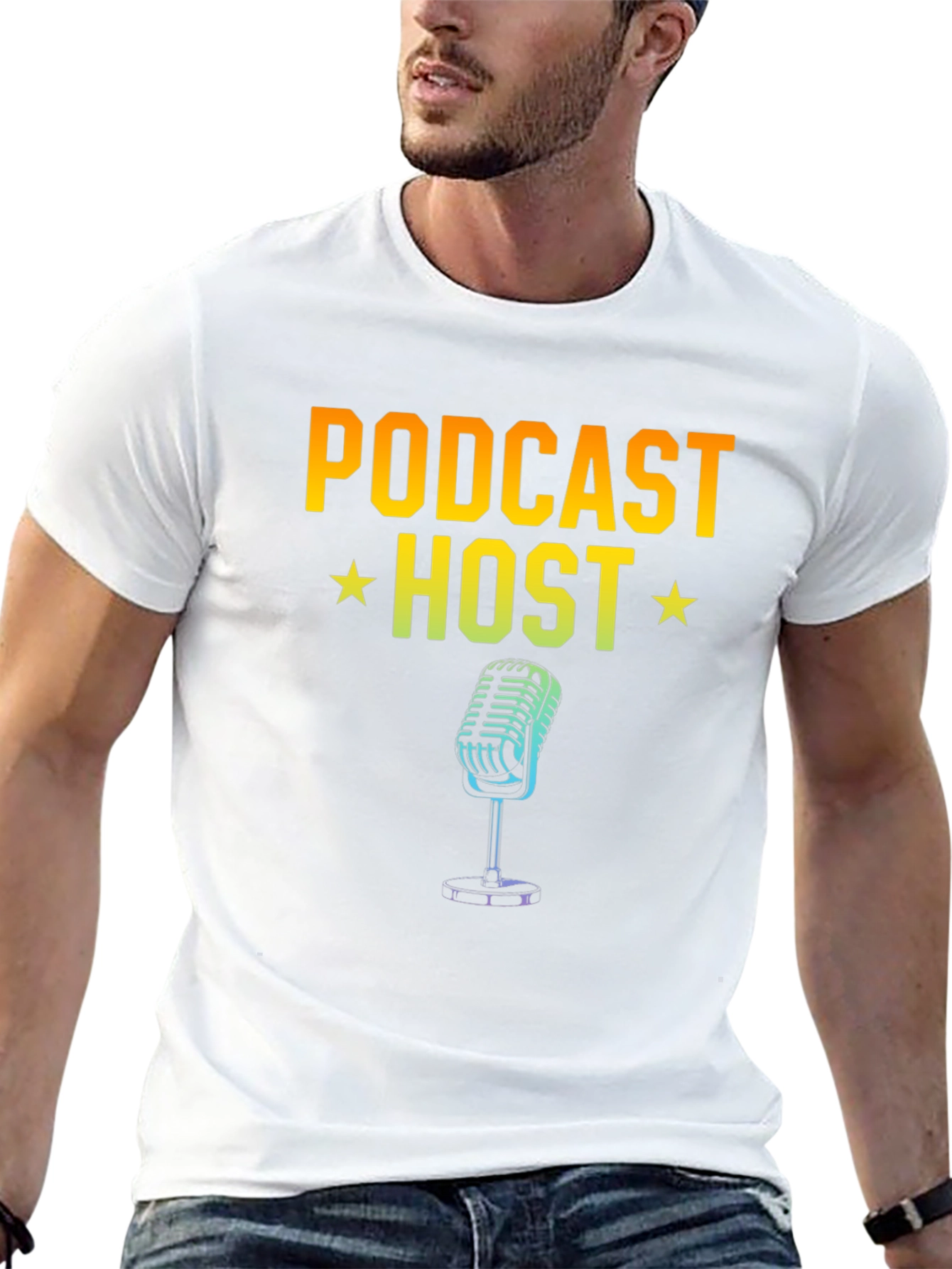 Podcast Host Graphic T-Shirt - Black