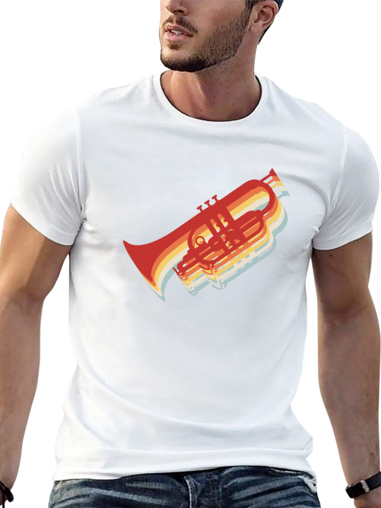 Retro Trombone T-Shirt - Musicians Style