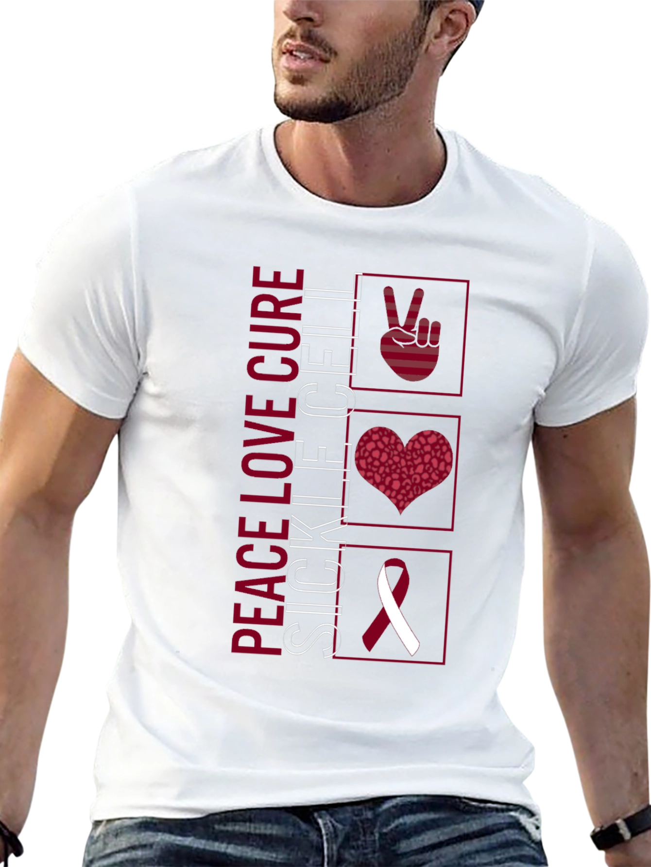 Peace Love Cure Sickle Cell Awareness T-Shirt