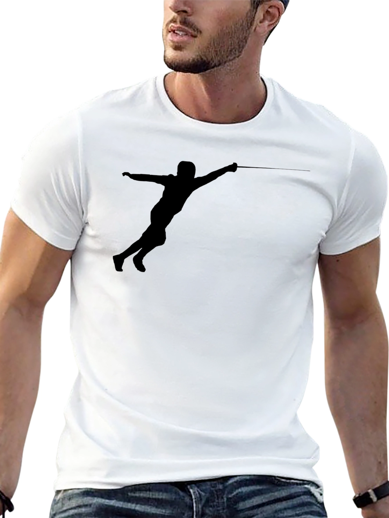 Fencing Silhouette T-Shirt - Black